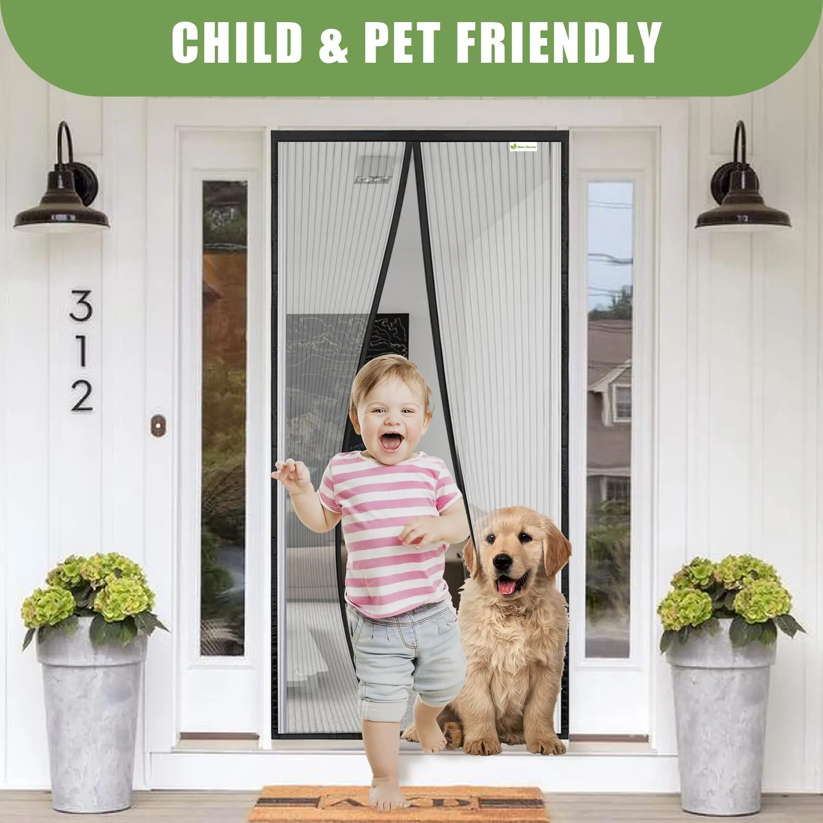 Meet Beauty Zanzariera Magnetica per Porte e Finestre, 130 x 170 cm, Nero - immagine 7
