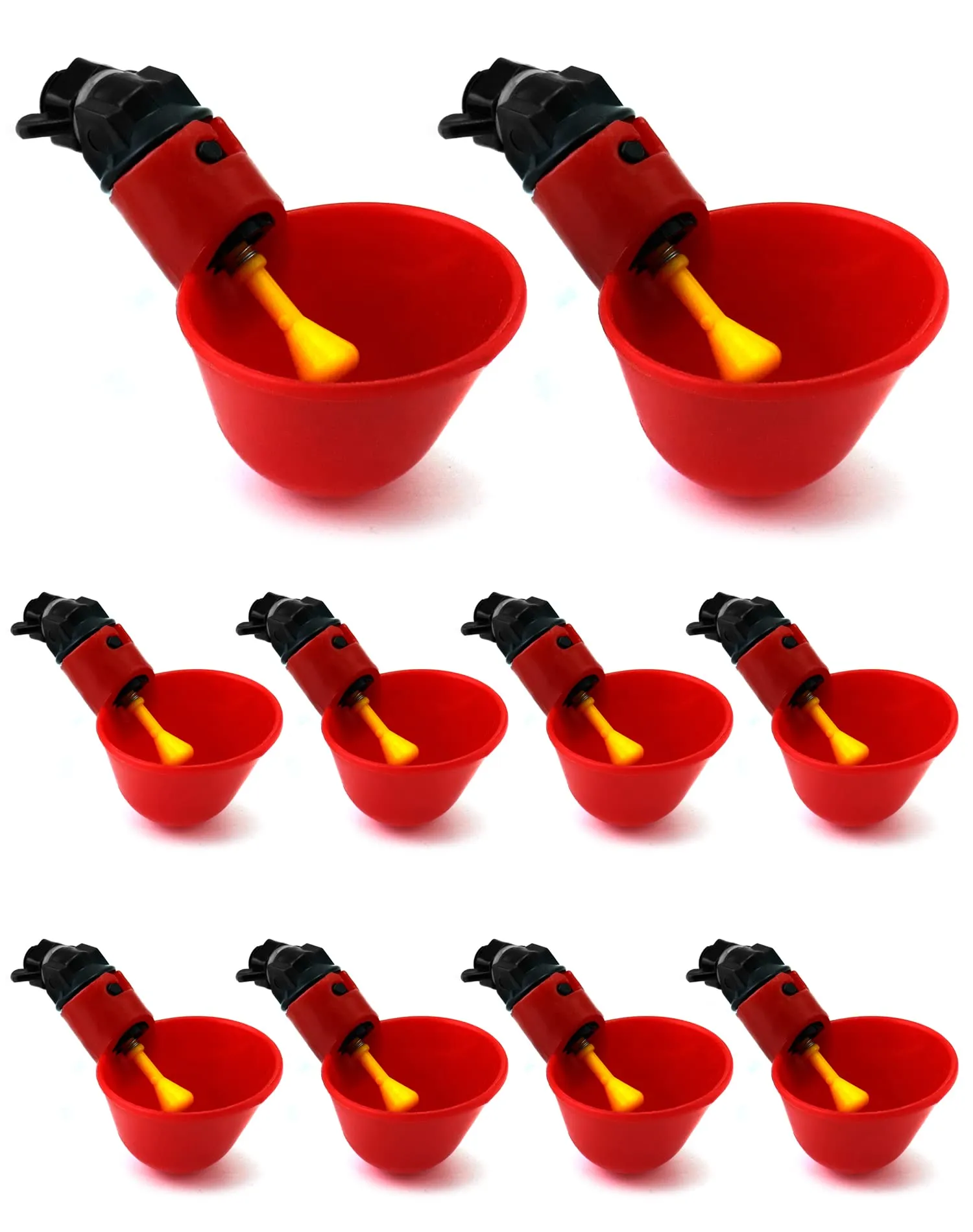 QWORK Abbeveratoio per Galline, Bevitori Automatici in Plastica per Pollame (25mm, per Secchi), 10 Pezzi - immagine 1