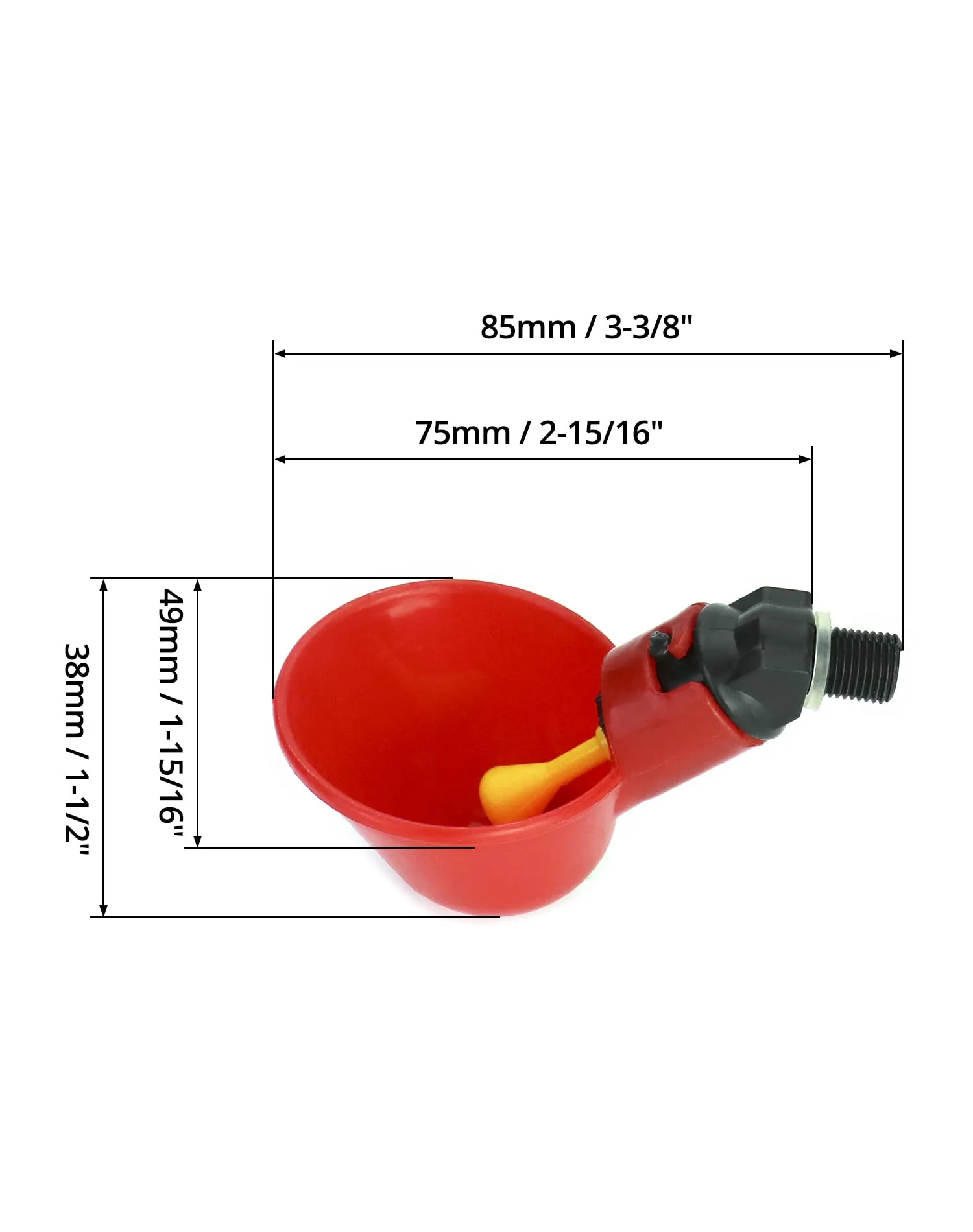 QWORK Abbeveratoio per Galline, Bevitori Automatici in Plastica per Pollame (25mm, per Secchi), 10 Pezzi - immagine 6
