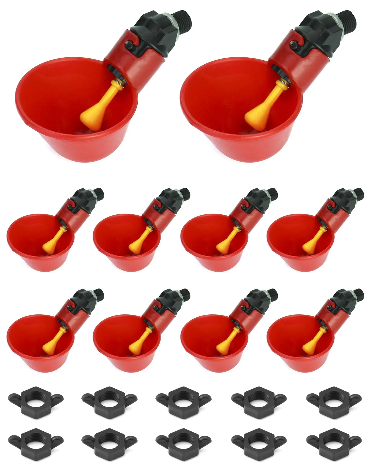 QWORK Abbeveratoio per Galline, Bevitori Automatici in Plastica per Pollame (25mm, per Secchi), 10 Pezzi - immagine 7