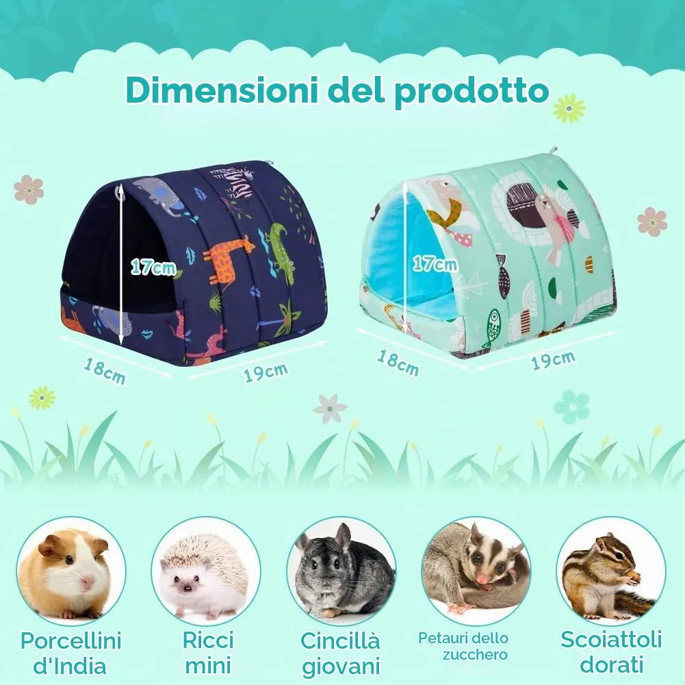 HOTUT Letto per porcellini d'India, 2 pezzi, cuccia per criceti, conigli nani, cincillà e lucertole - immagine 2