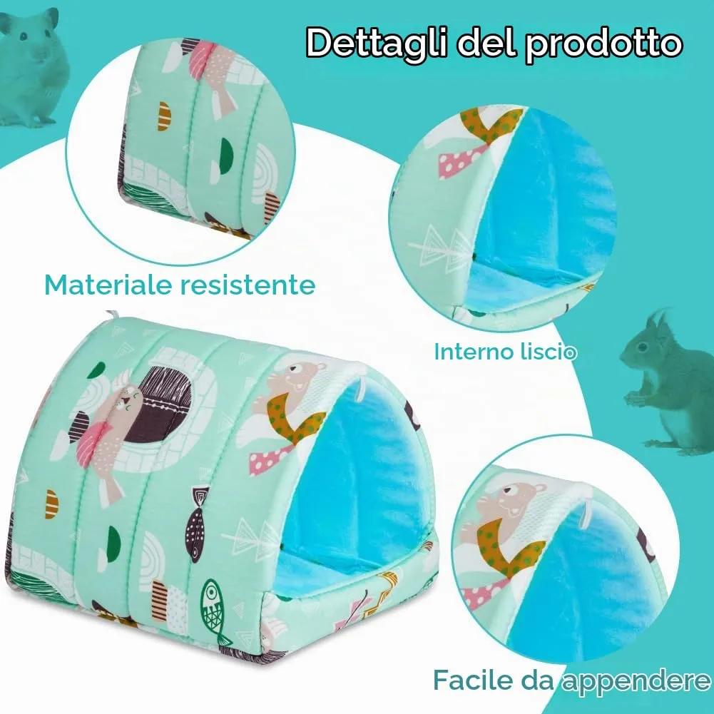 HOTUT Letto per porcellini d'India, 2 pezzi, cuccia per criceti, conigli nani, cincillà e lucertole - immagine 4
