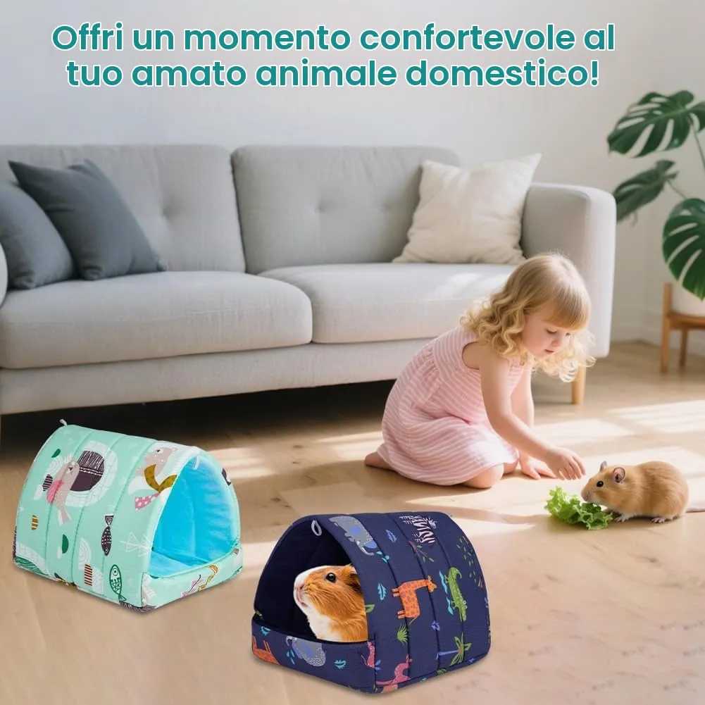 HOTUT Letto per porcellini d'India, 2 pezzi, cuccia per criceti, conigli nani, cincillà e lucertole - immagine 5