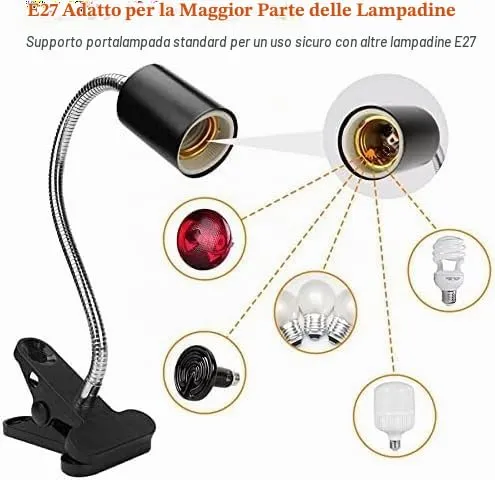 ROXIIFEE Lampada UVB UVA per Tartarughe Riscaldante con Timer, E27 25W/50W, per Acquario e Terrario - immagine 5