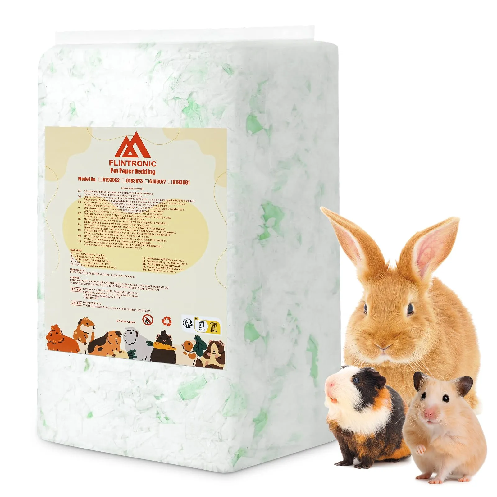 flintronic Lettiera per Piccoli Animali, 15L, per Criceti, Conigli Nani, Gerbilli e Roditori (440g) - immagine 8