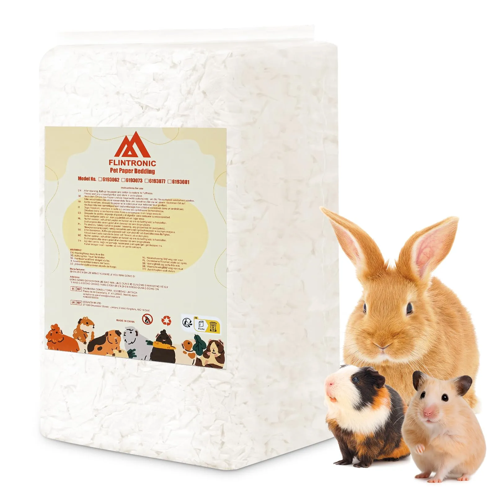 flintronic Lettiera per Piccoli Animali, 15L, Priva di Polvere e Antiodore, per Criceti, Conigli Nani, Gerbilli e Roditori (440g) - immagine 8