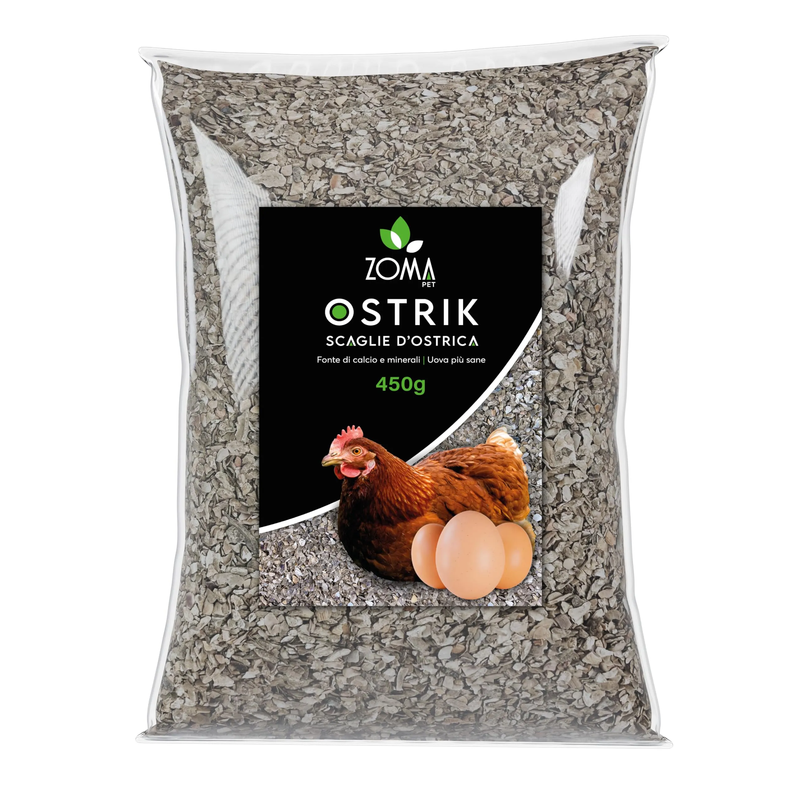 Zomapet Ostrik Mangime Galline Ovaiole a base di scaglie d’ostrica 3/5mm, 450g - immagine 1