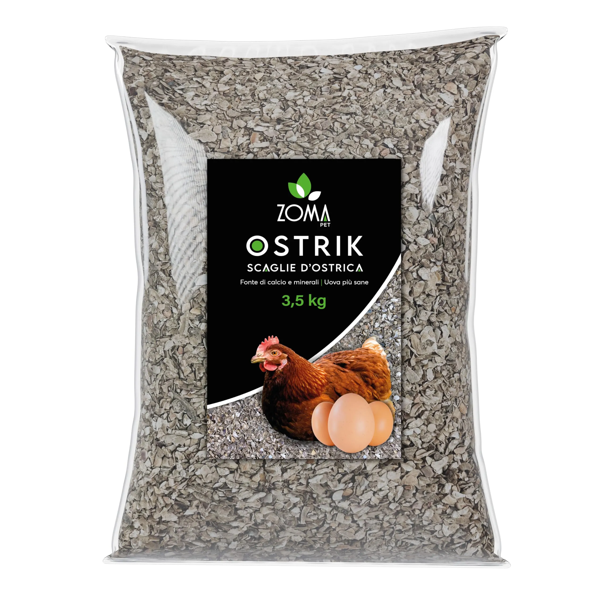 Zomapet Ostrik Mangime Galline Ovaiole a base di scaglie d’ostrica 3/5mm, 3.5kg - immagine 1