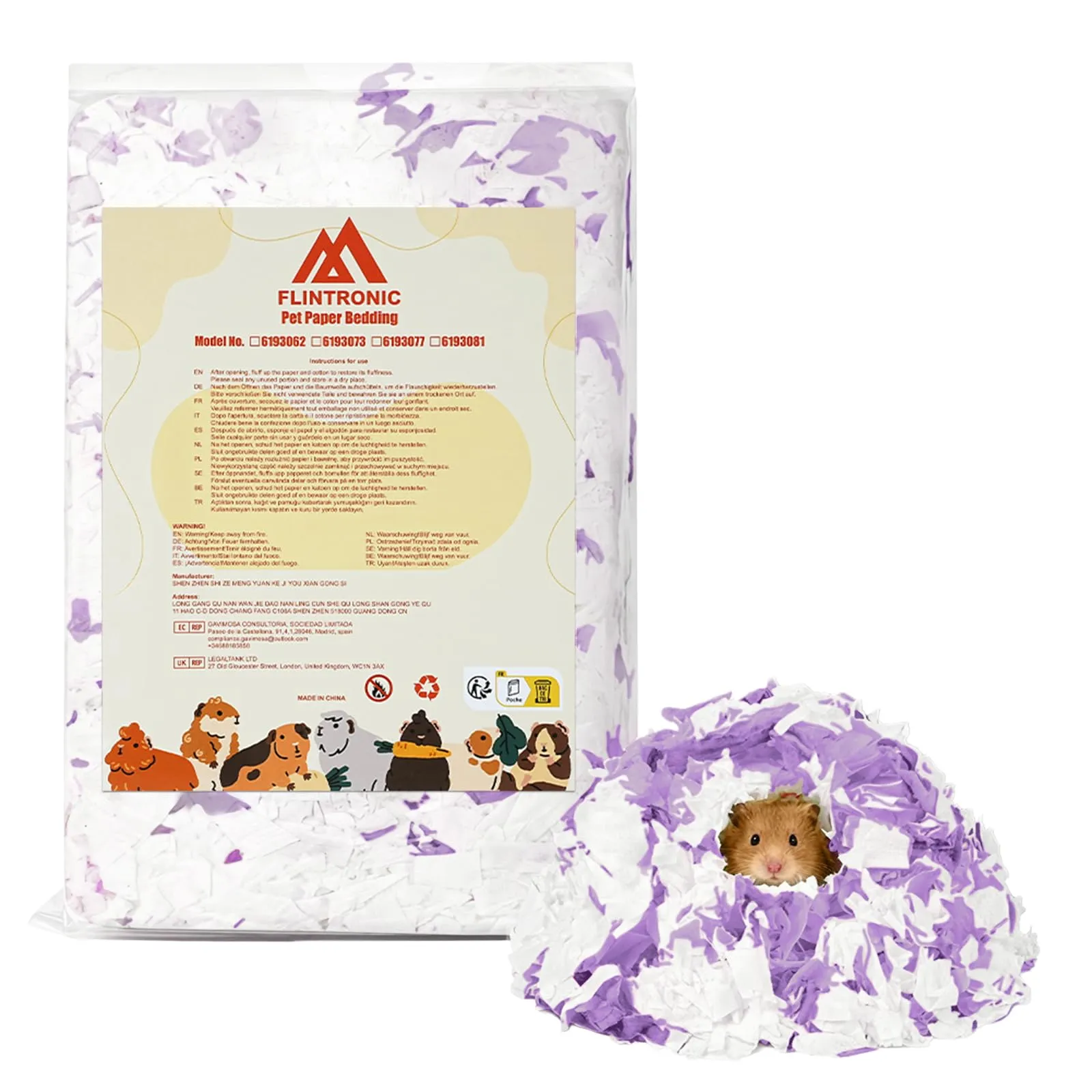 flintronic Lettiera per Piccoli Animali, 15L, per Criceti, Conigli Nani, Gerbilli e Roditori, 440g - immagine 1