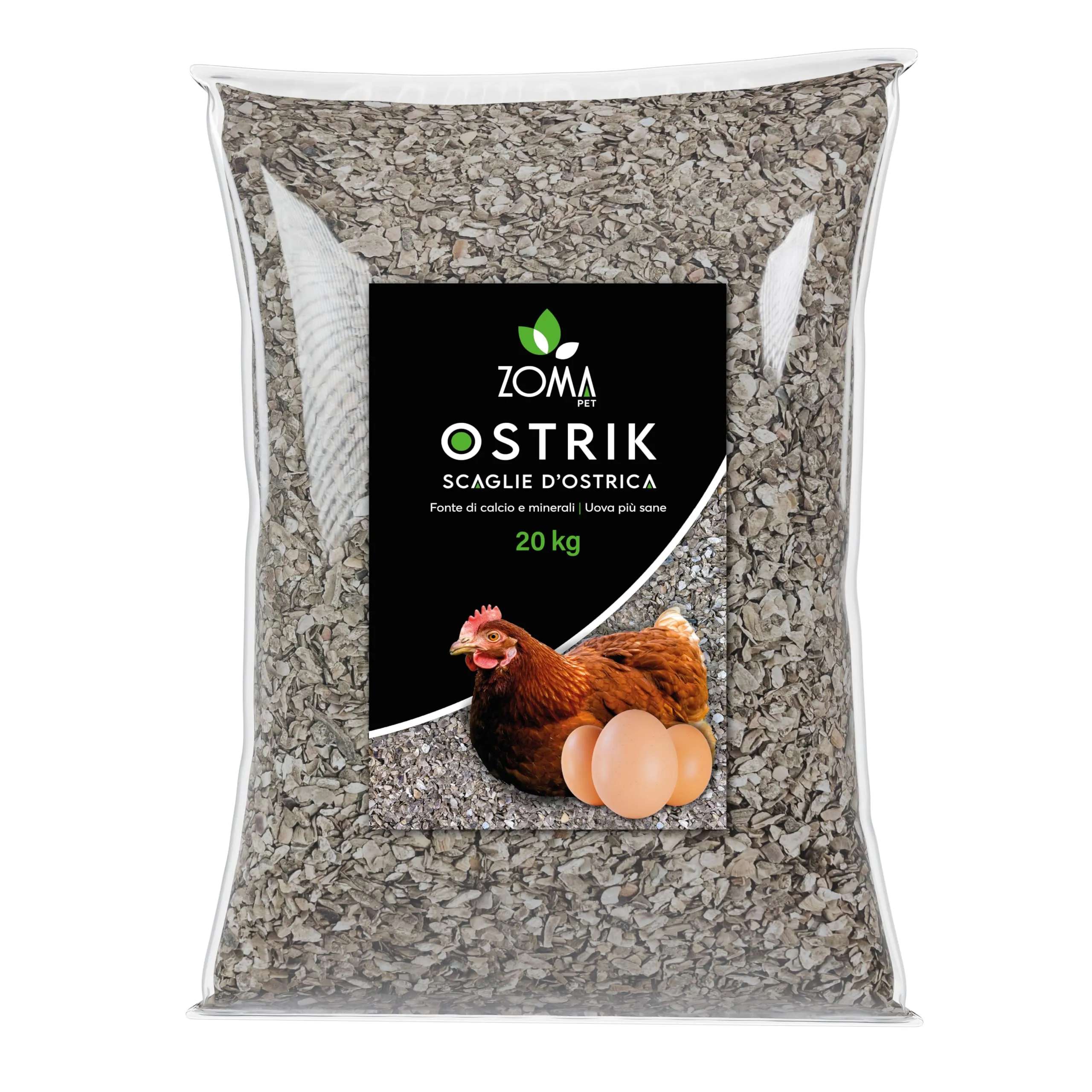 Zomapet Ostrik Mangime Galline Ovaiole a base di scaglie d’ostrica 3/5mm, 20kg - immagine 1
