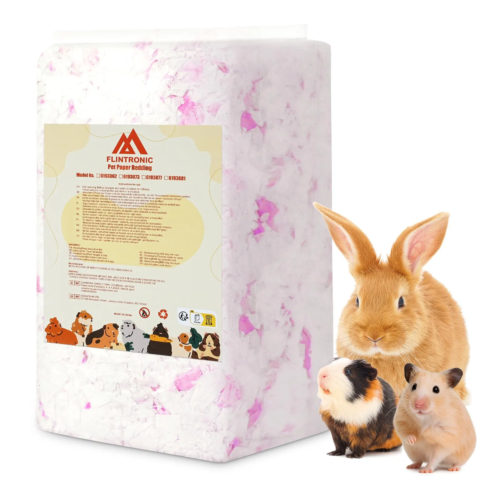 flintronic Lettiera per Piccoli Animali, 15L, Priva di Polvere e Antiodore, per Criceto, Coniglio Nano, Gerbilli e Roditori (440g) - immagine 8