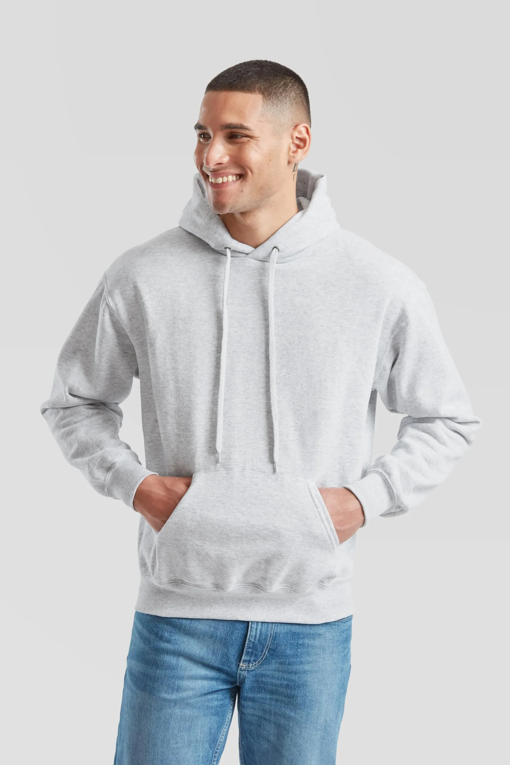 Fruit of the Loom Classic Felpa con cappuccio, Grigio Mélange, 3XL - immagine 3