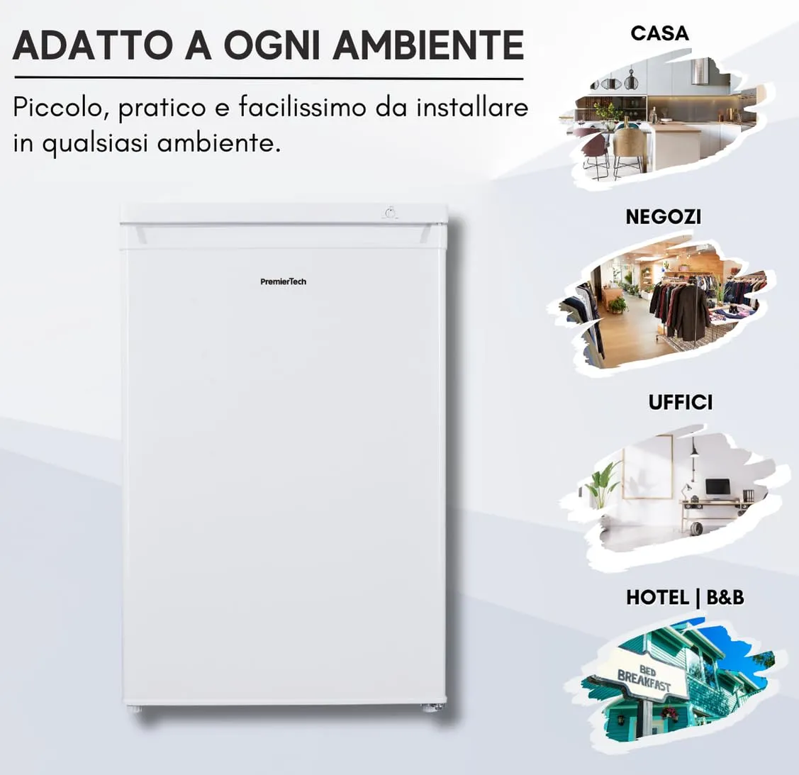 PremierTech Congelatore Verticale PT91FR 91 Litri Bianco Sotto Tavolo - immagine 5