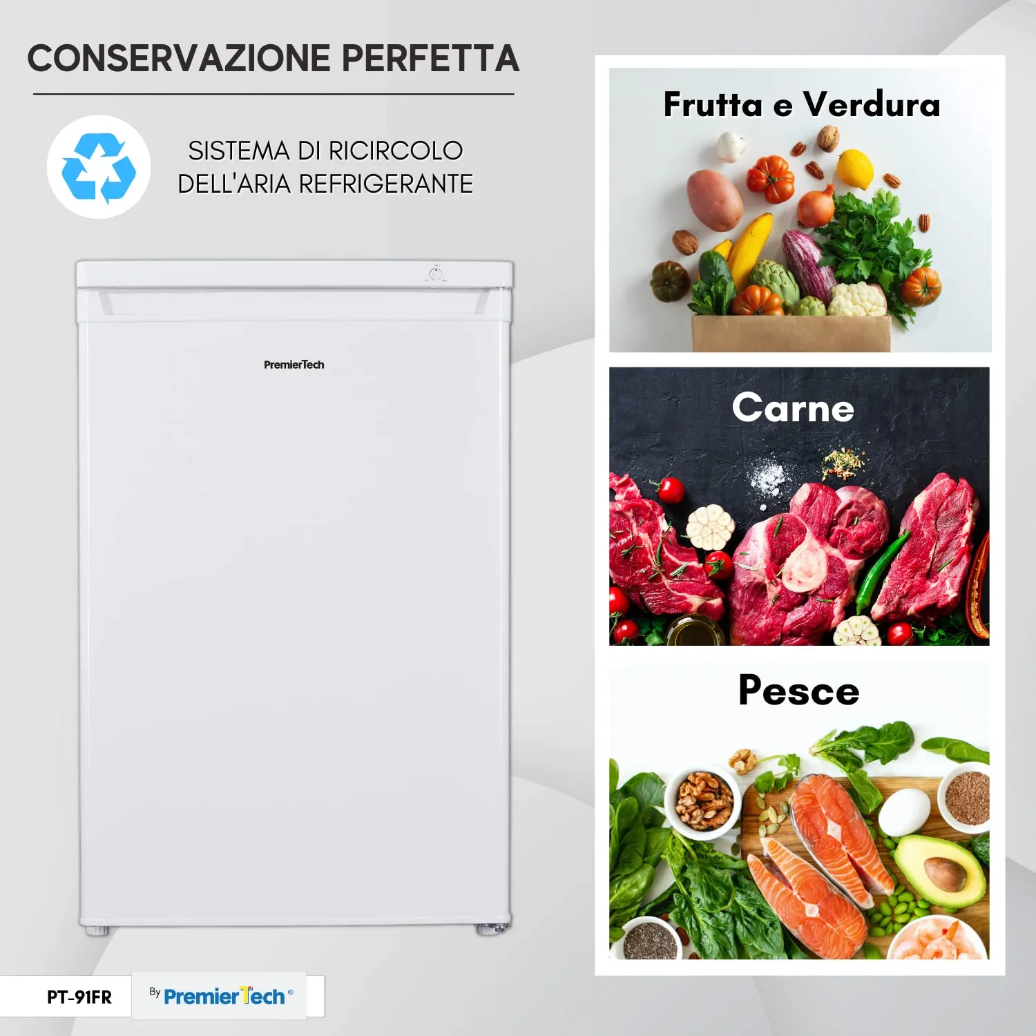PremierTech Congelatore Verticale PT91FR 91 Litri Bianco Sotto Tavolo - immagine 6