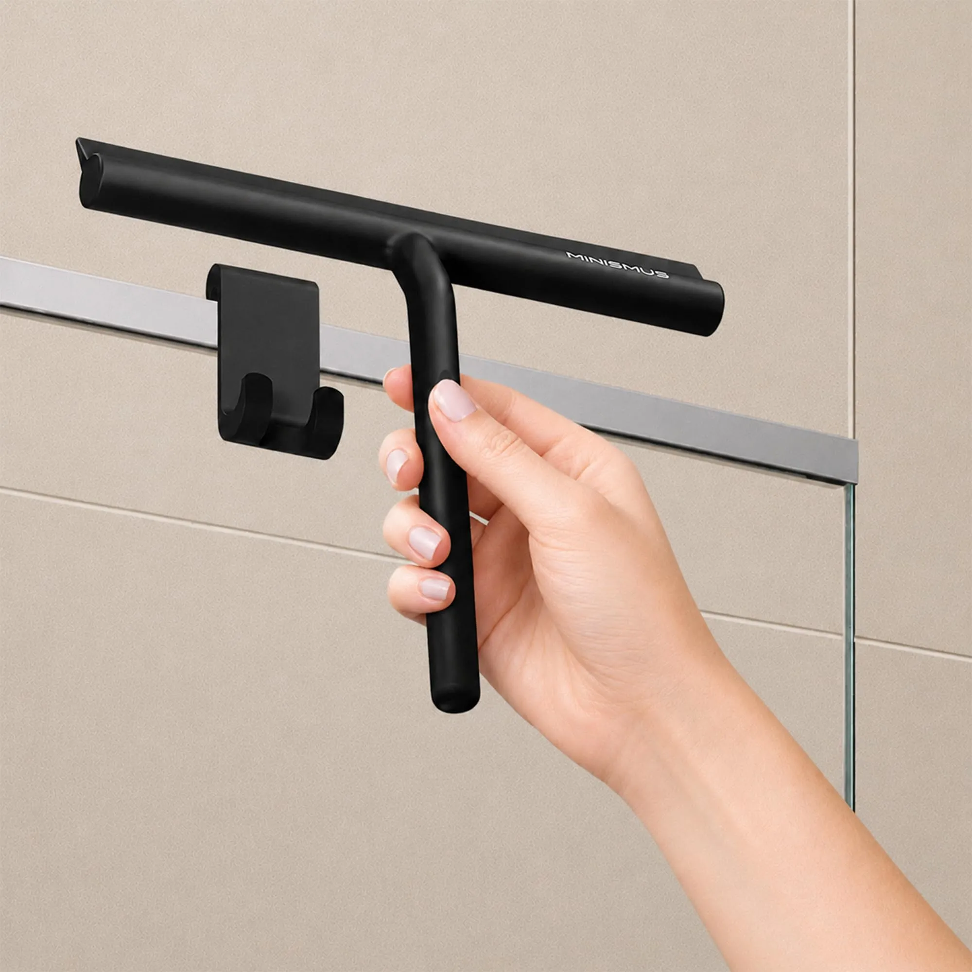 Minismus Tergivetro in Silicone per Doccia, Vetri e Specchi, 28 cm - Nero - immagine 5
