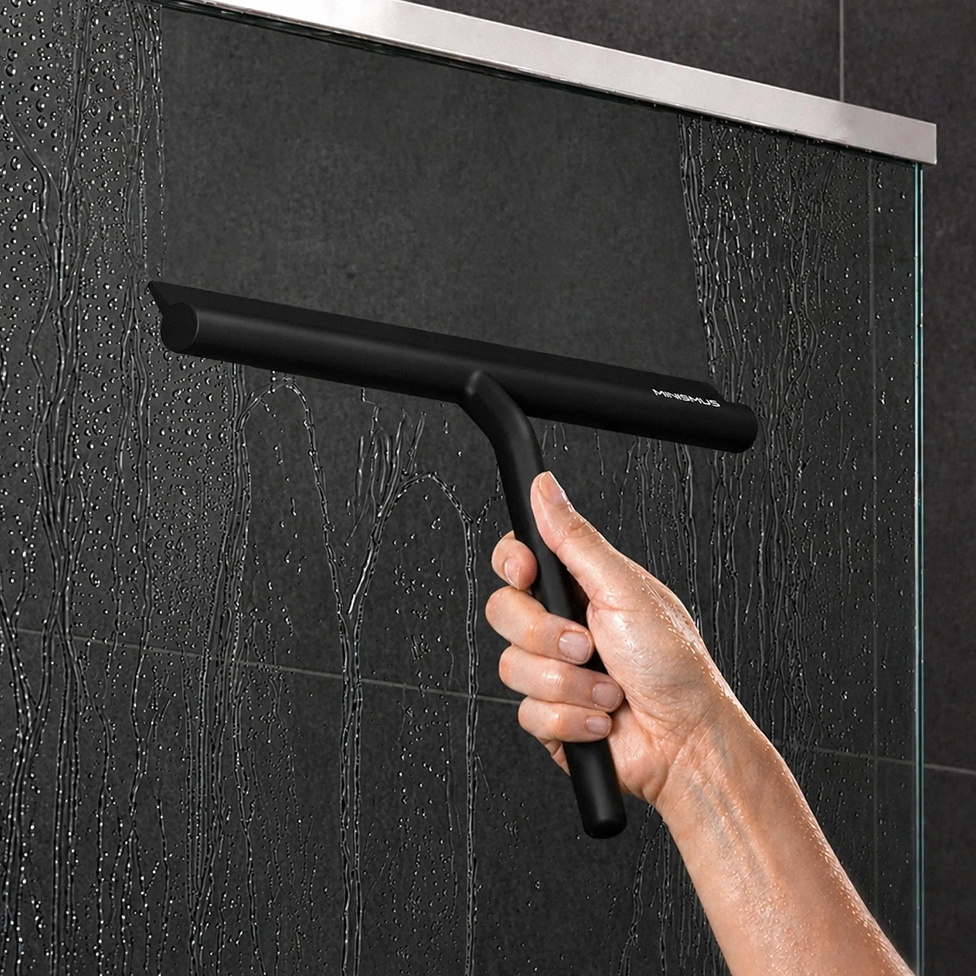 Minismus Tergivetro in Silicone per Doccia, Vetri e Specchi, 28 cm - Nero - immagine 7