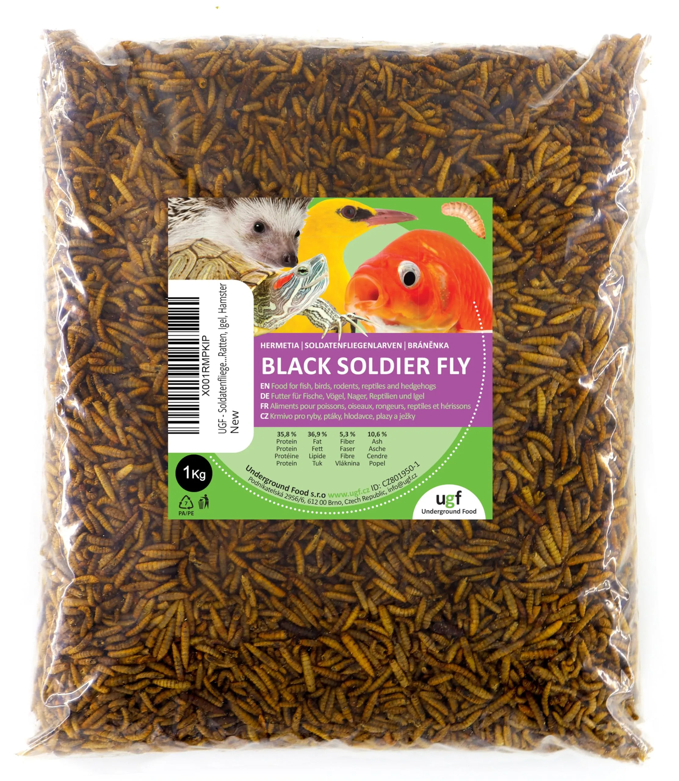UGF Underground Food Larve di mosca soldato nera essiccate (1 kg) - immagine 1