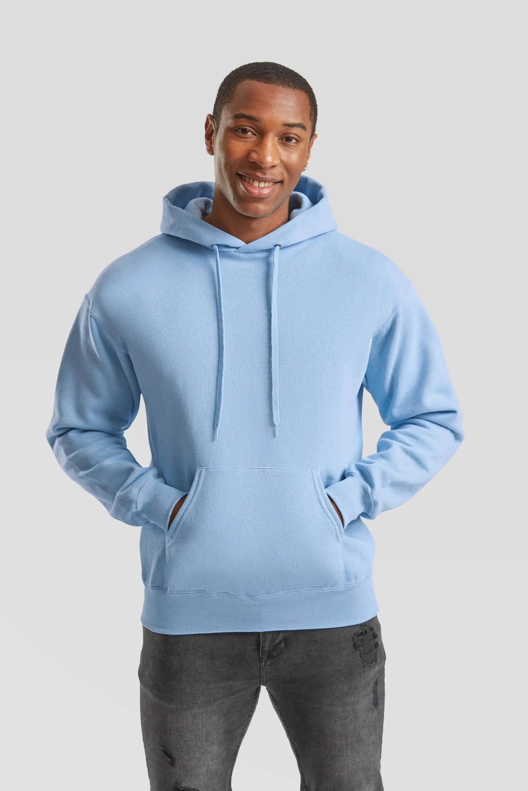 Fruit of the Loom Classic Felpa con cappuccio, S, Blu Pastello - immagine 3