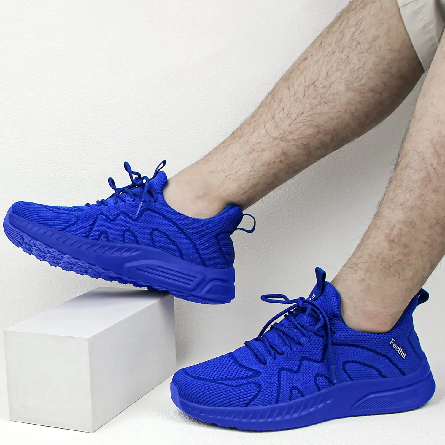 Feethit Scarpe Ginnastica Uomo Running Blu 46 - immagine 2