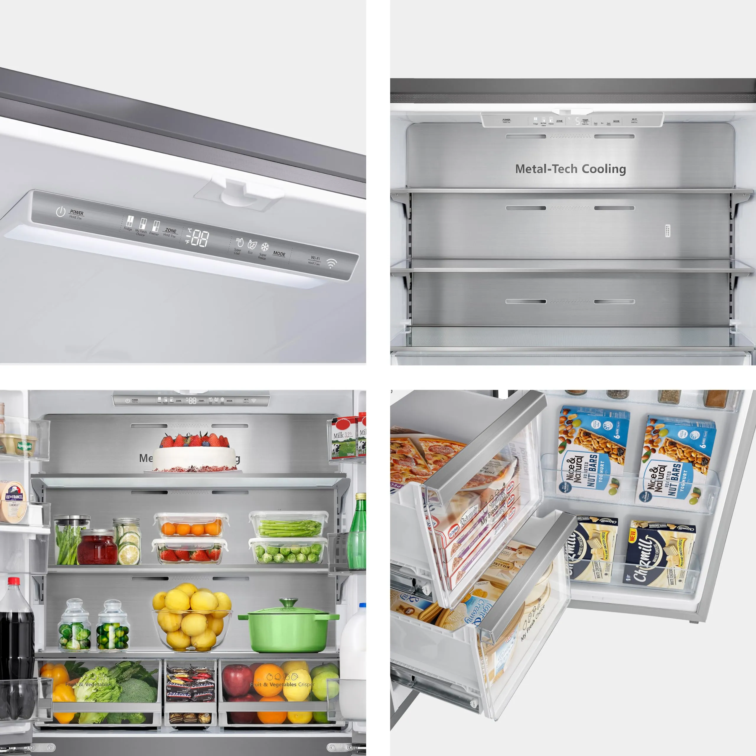 Hisense RQ758N4SWSE Frigorifero Quattro Porte Americano, 606 litri, Inox, Total No Frost, Classe E, Motore Inverter, Metal Cooling, Convert Zone, WiFi - immagine 11
