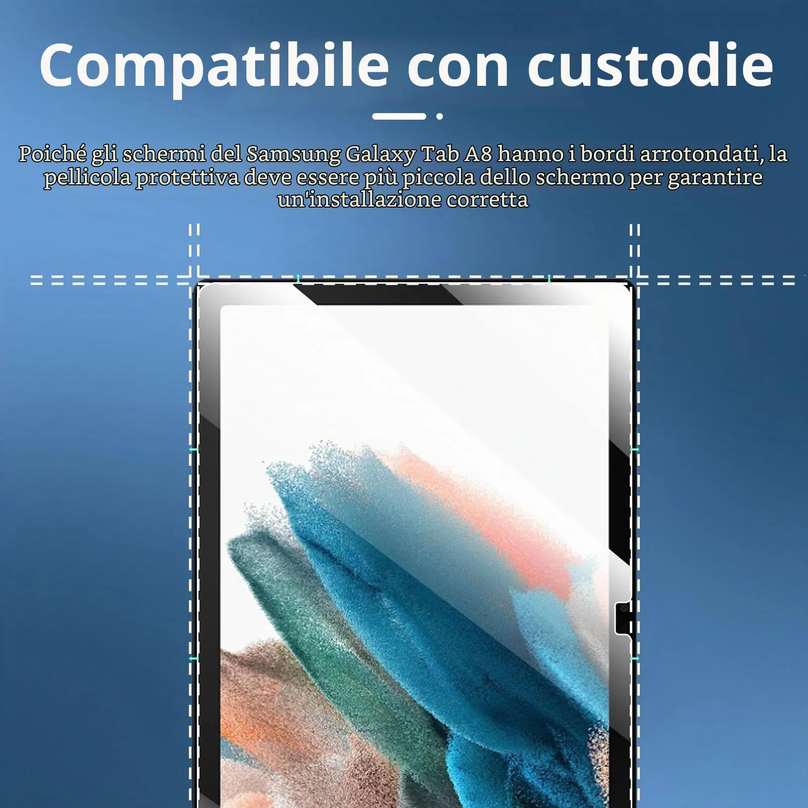 NEW'C Pellicola in Vetro Temperato per Samsung Galaxy Tab A8 10,5" (2021) - immagine 3