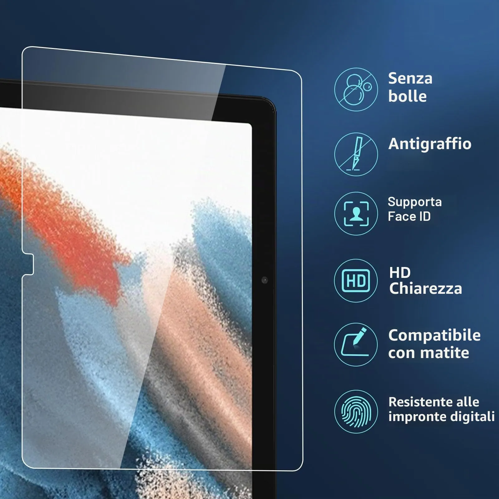 NEW'C Pellicola in Vetro Temperato per Samsung Galaxy Tab A8 10,5" (2021) - immagine 4