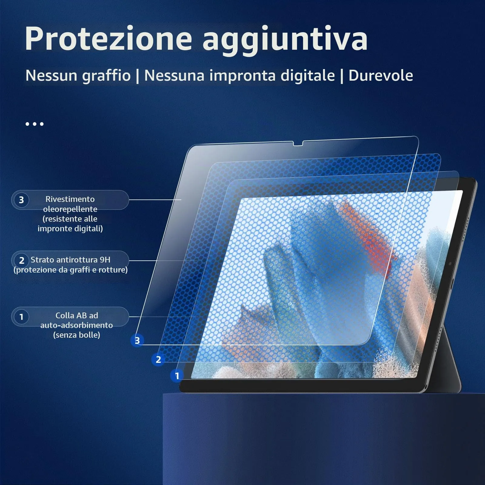NEW'C Pellicola in Vetro Temperato per Samsung Galaxy Tab A8 10,5" (2021) - immagine 6