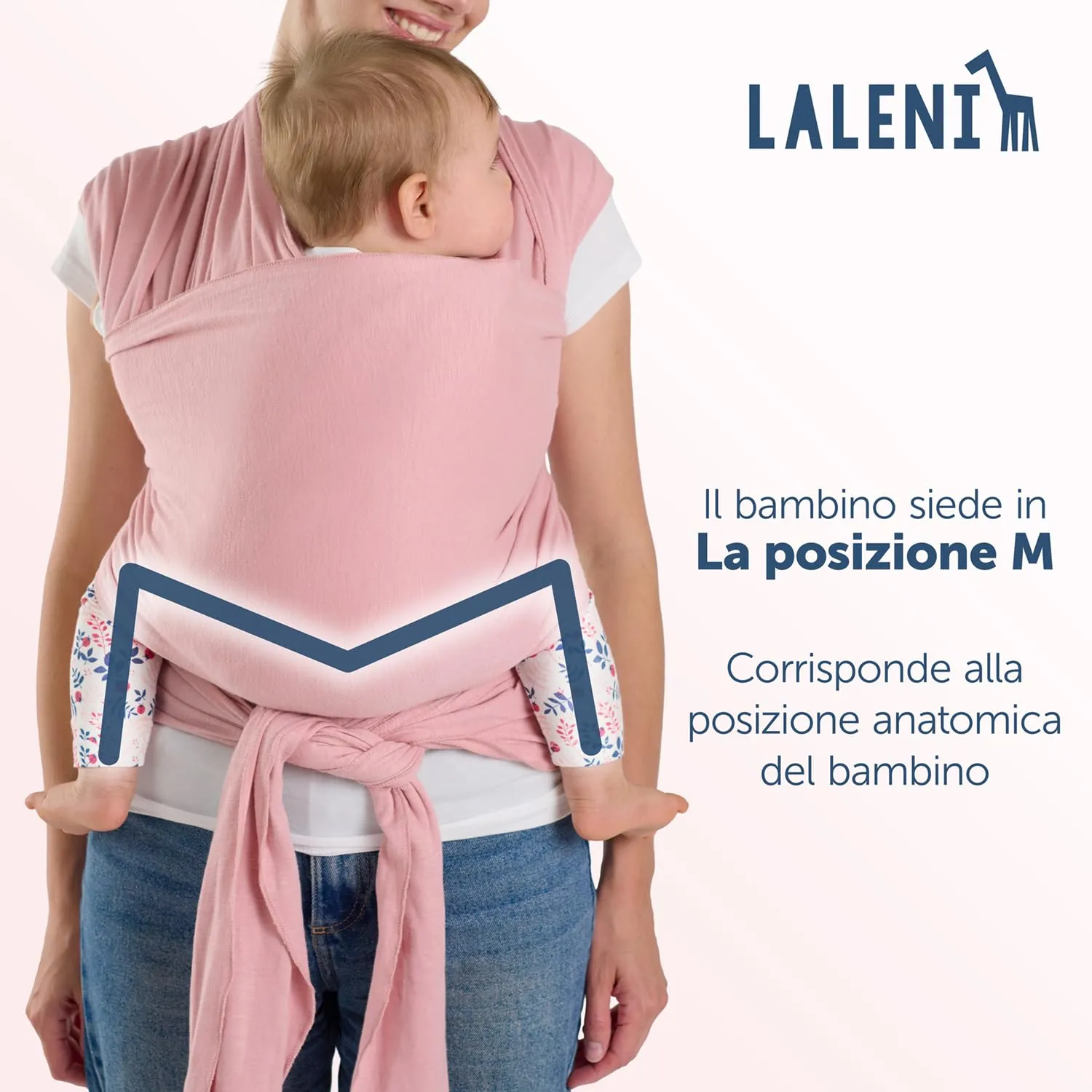 Laleni Fascia Porta Bebe in Cotone, Certificata OEKO-TEX, 5,10m, Rossa - immagine 2