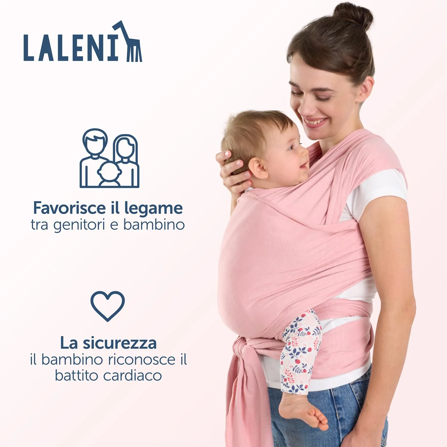 Laleni Fascia Porta Bebe in Cotone, Certificata OEKO-TEX, 5,10m, Rossa - immagine 4