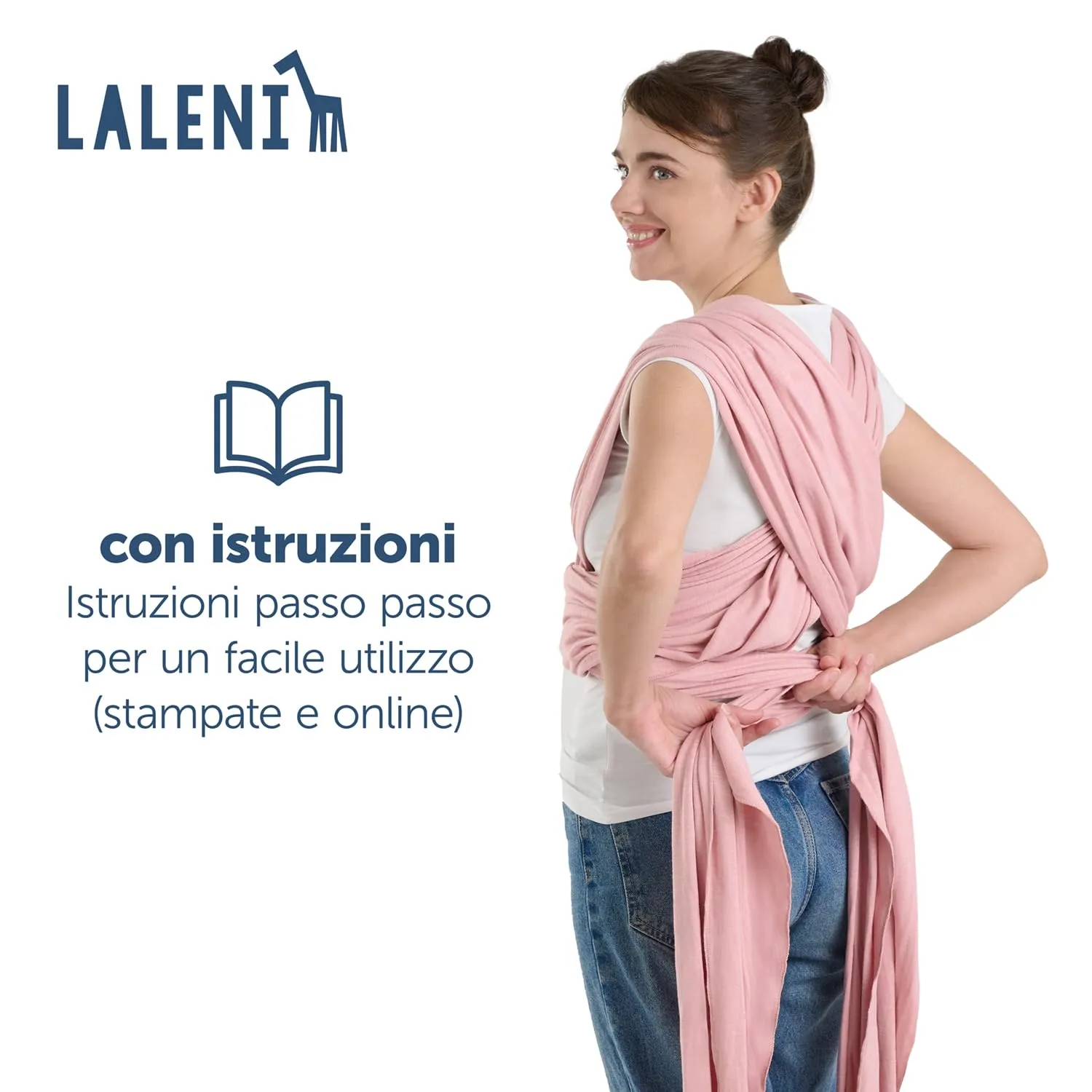 Laleni Fascia Porta Bebe in Cotone, Certificata OEKO-TEX, 5,10m, Rossa - immagine 7
