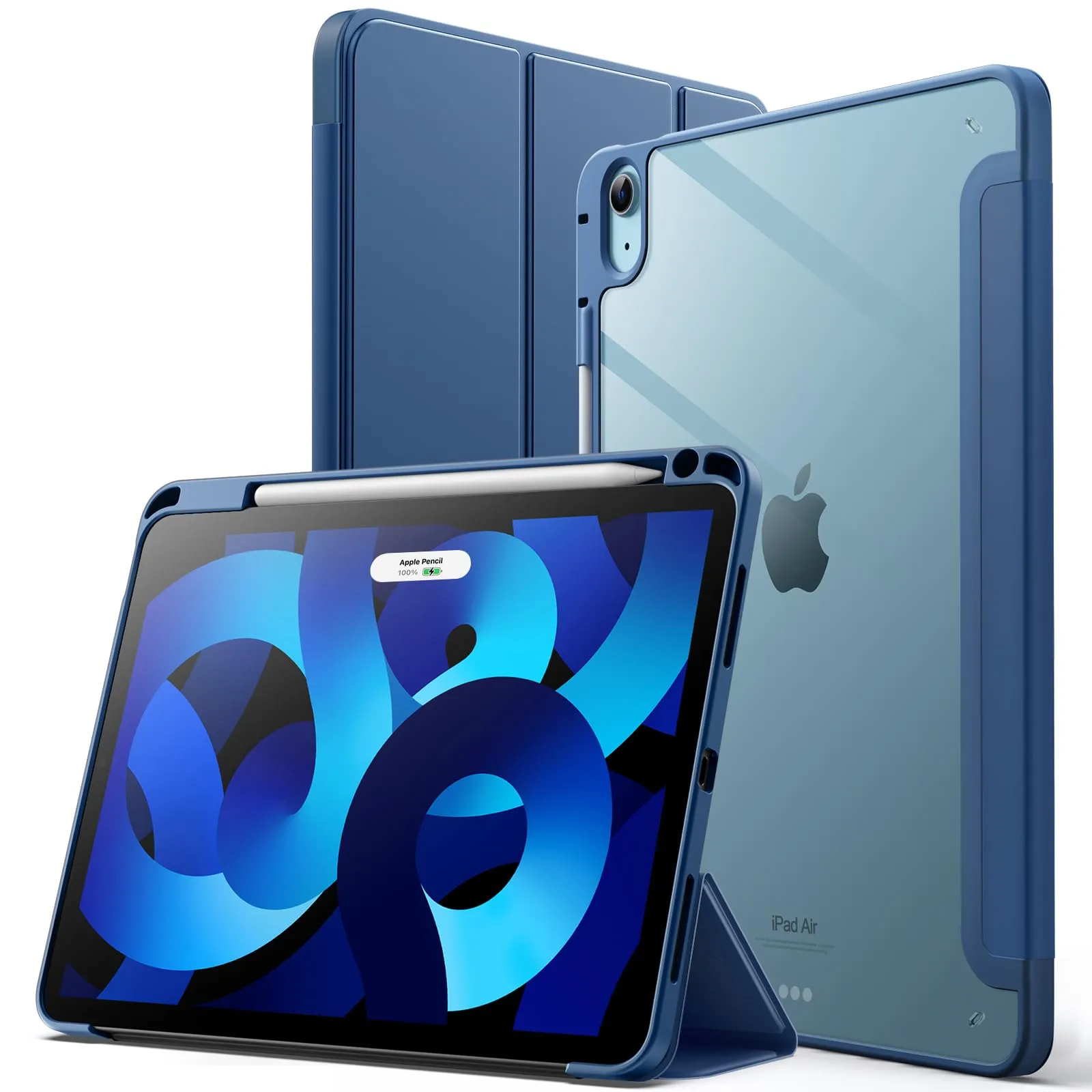 JETech Custodia per iPad Air 11" (M4/M3/M2) & Air 5/4 (10.9"), Navy - immagine 1