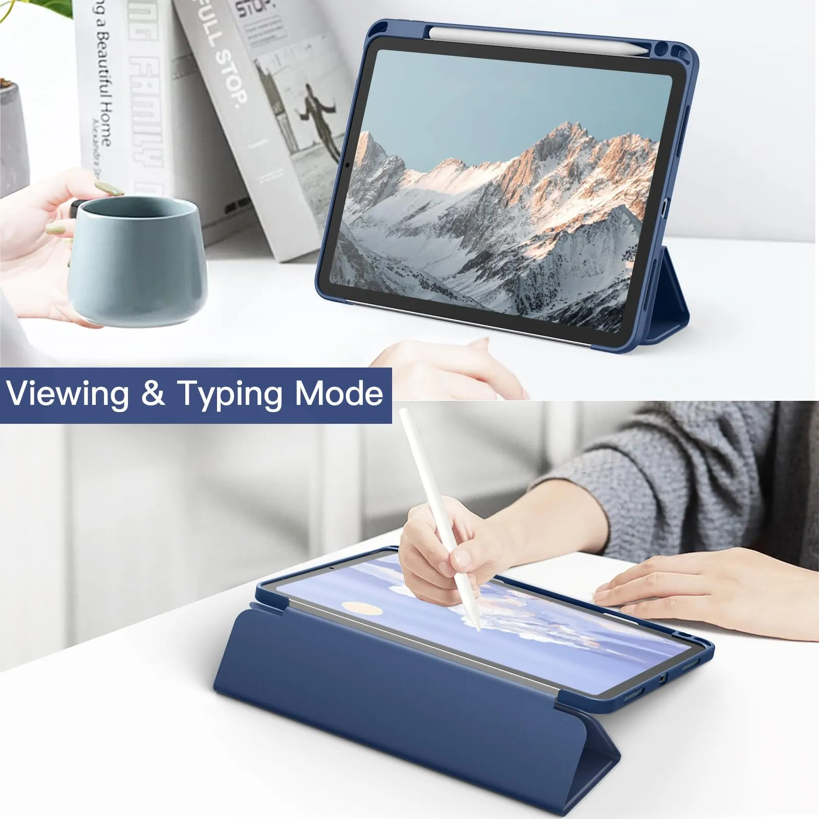 JETech Custodia per iPad Air 11" (M4/M3/M2) & Air 5/4 (10.9"), Navy - immagine 7