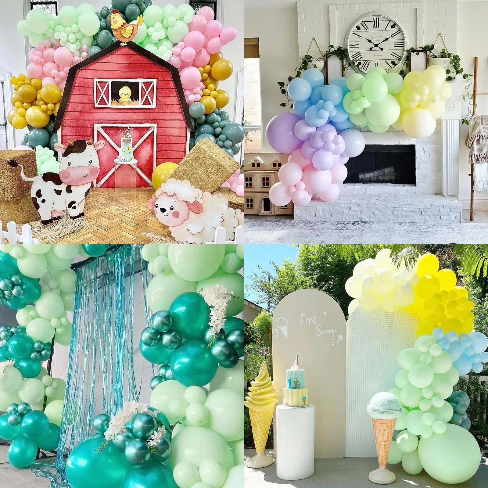 Ousuga Kit Arco di Palloncini Verde Pastello, 106 pezzi (5, 10, 12, 18 pollici) con Nastro e Accessori per Decorazioni Festa - immagine 6