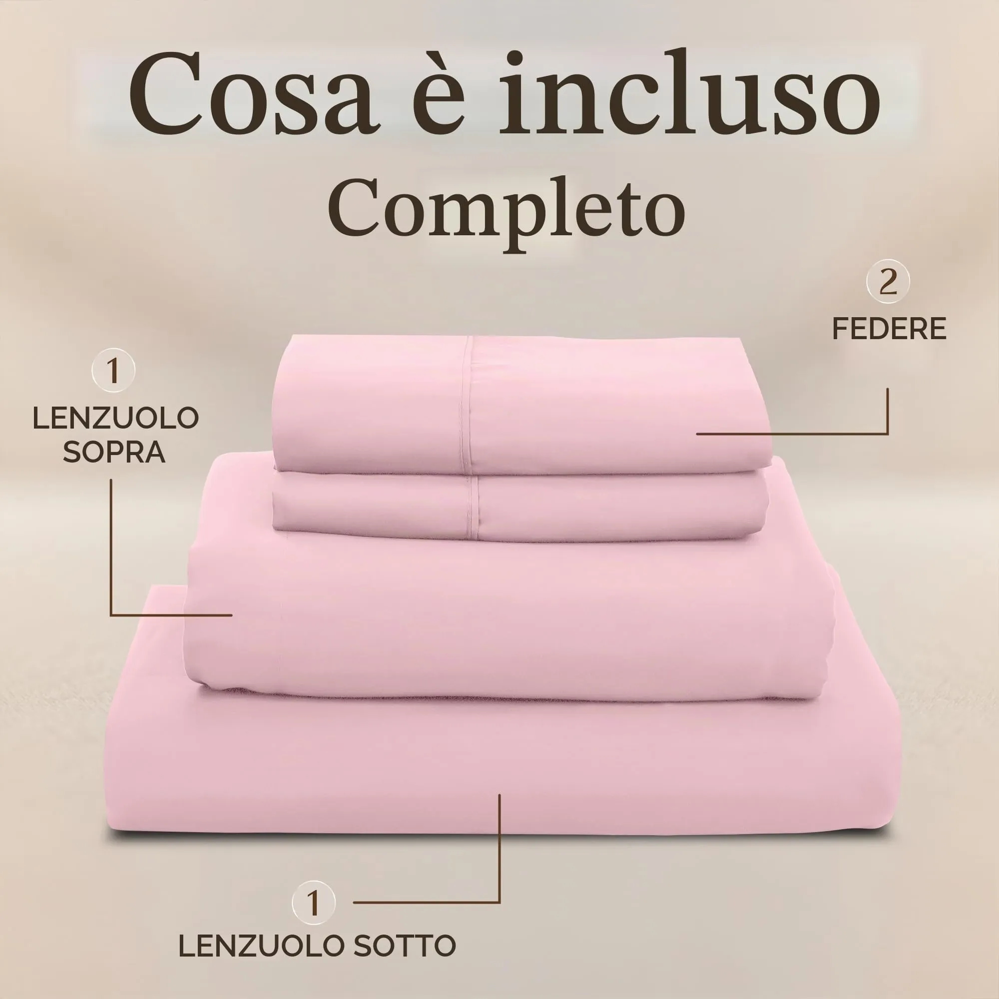 Utopia Bedding Set di lenzuola in microfibra per letto matrimoniale, 4 pezzi, Rosa - immagine 3