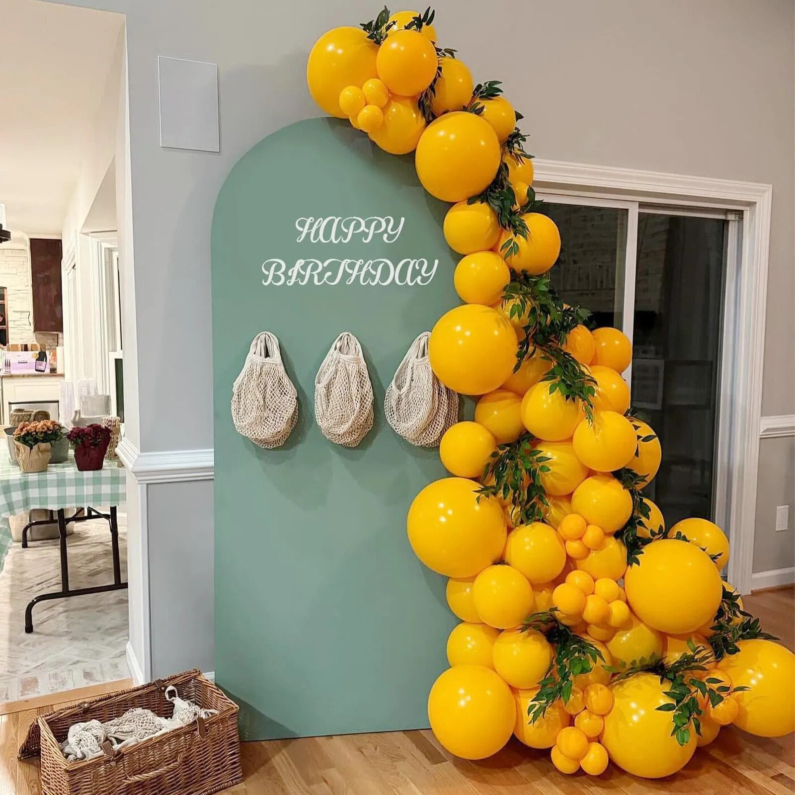 Ousuga Kit Arco di Palloncini Giallo Limone Opachi, 106 pezzi (5, 10, 12, 18 pollici) con Nastro e Accessori per Decorazioni Festa - immagine 6