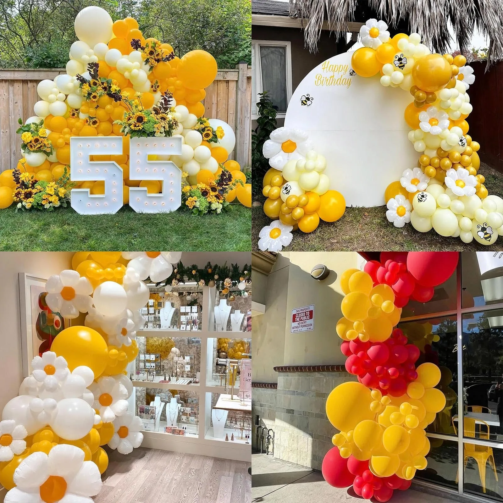 Ousuga Kit Arco di Palloncini Giallo Limone Opachi, 106 pezzi (5, 10, 12, 18 pollici) con Nastro e Accessori per Decorazioni Festa - immagine 7