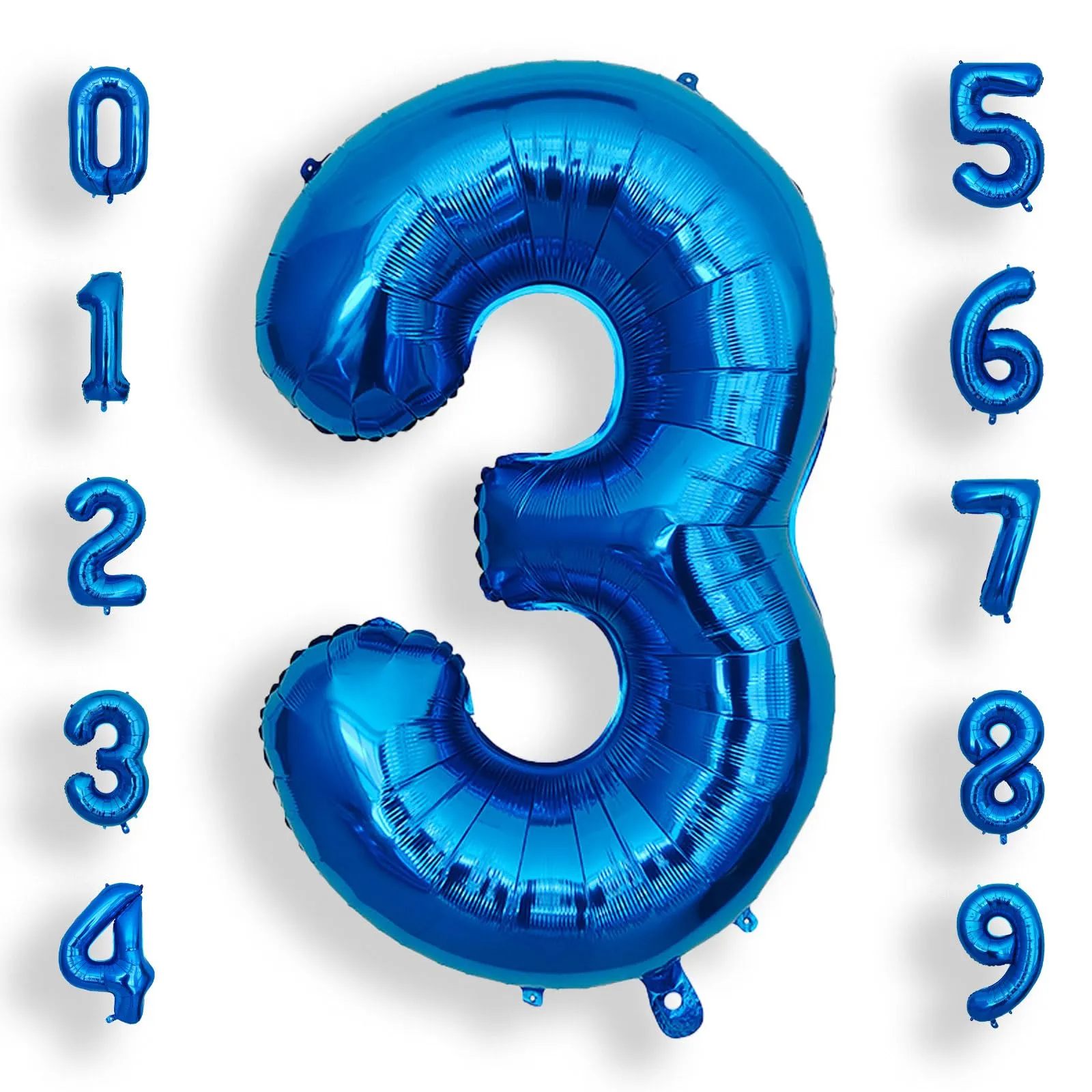 AULE Palloncino Numero 3 Blu, 101 cm - immagine 1