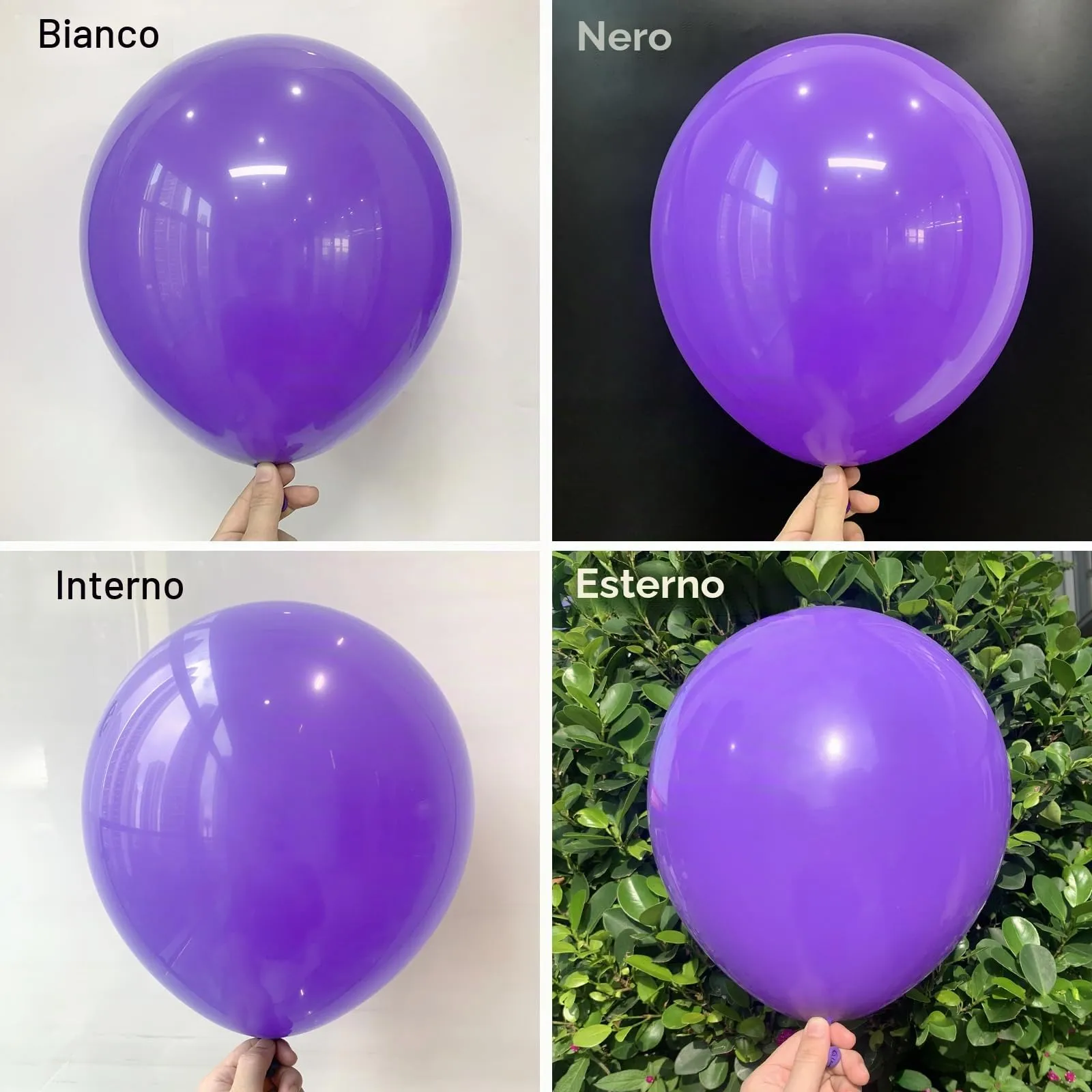 Ousuga Kit Arco di Palloncini Viola Opachi, 106 pezzi (5, 10, 12, 18 pollici) con Nastro e Accessori - immagine 3