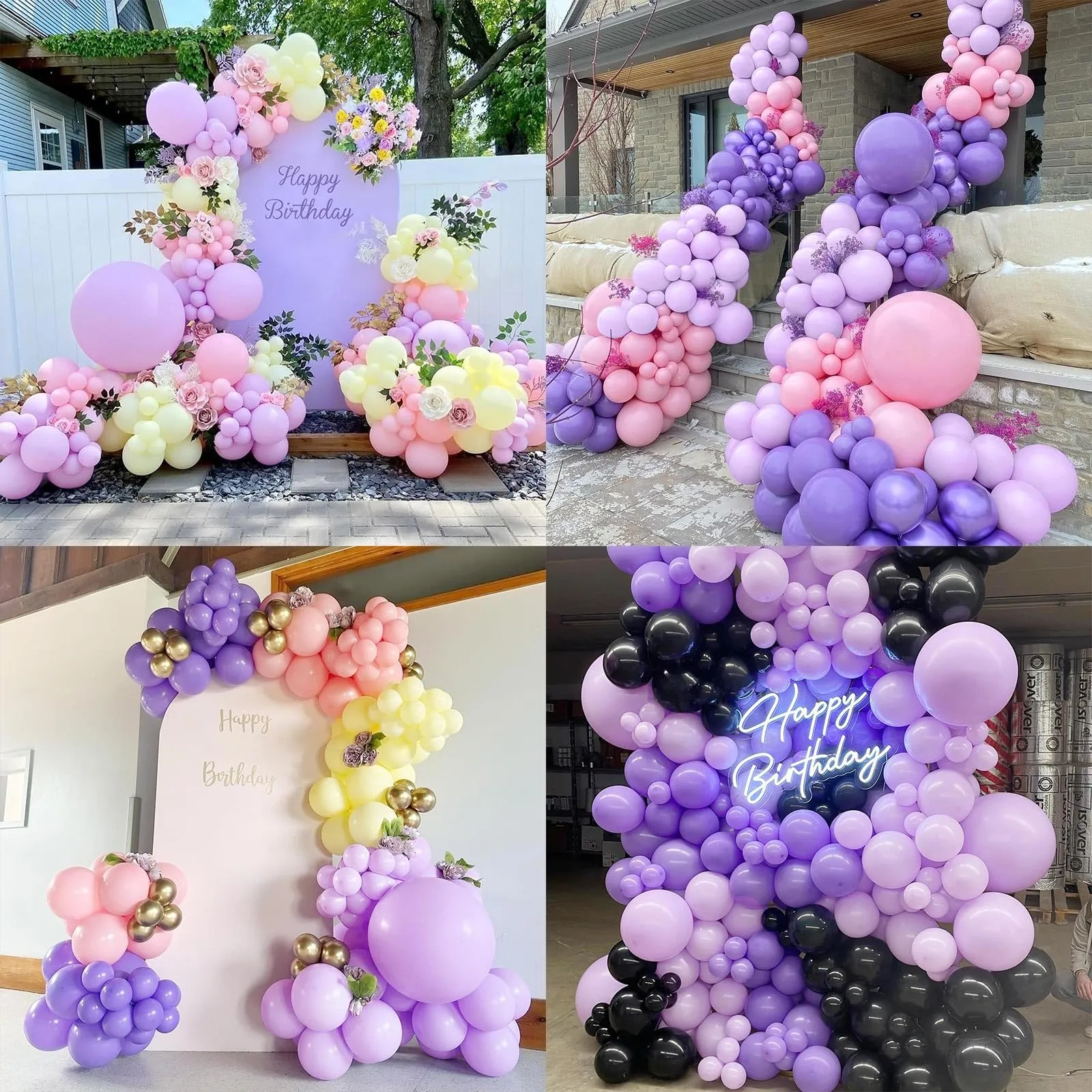 Ousuga Kit Arco di Palloncini Viola Pastello, 106 pezzi (5, 10, 12, 18 pollici), Macaron Lilla Lavanda con Nastro per Compleanni, Matrimoni, Battesimi e Baby Shower - immagine 6