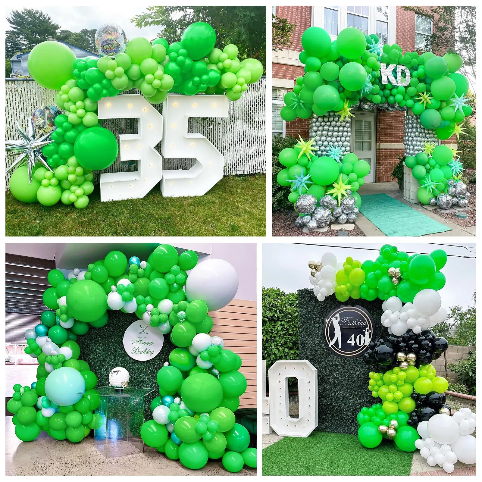 Ousuga Kit Arco di Palloncini Verde Opaco, 106 Pezzi (5, 10, 12, 18 pollici) con Nastro e Accessori - immagine 6