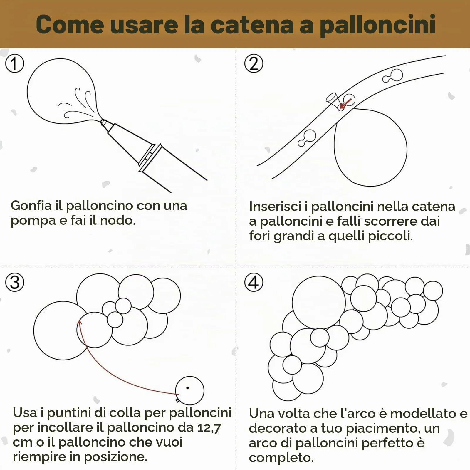 Ousuga Kit Arco di Palloncini Marrone, 106 Pezzi (5, 10, 12, 18 pollici) con Nastro per Compleanno, Matrimonio e Baby Shower - immagine 7