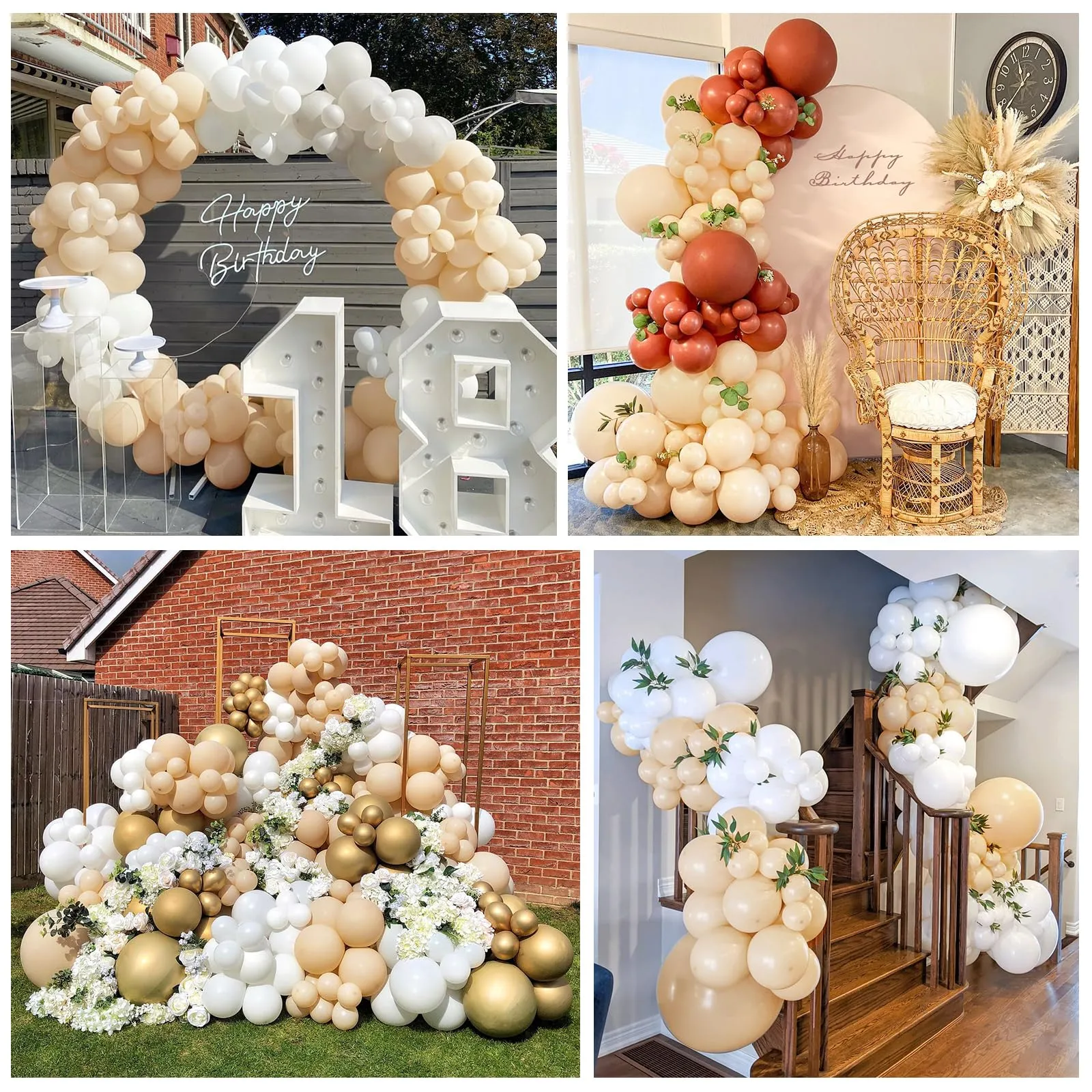 Ousuga Kit Arco di Palloncini Albicocca, 106 pezzi (5, 10, 12, 18 pollici) con Nastro e Accessori - immagine 6