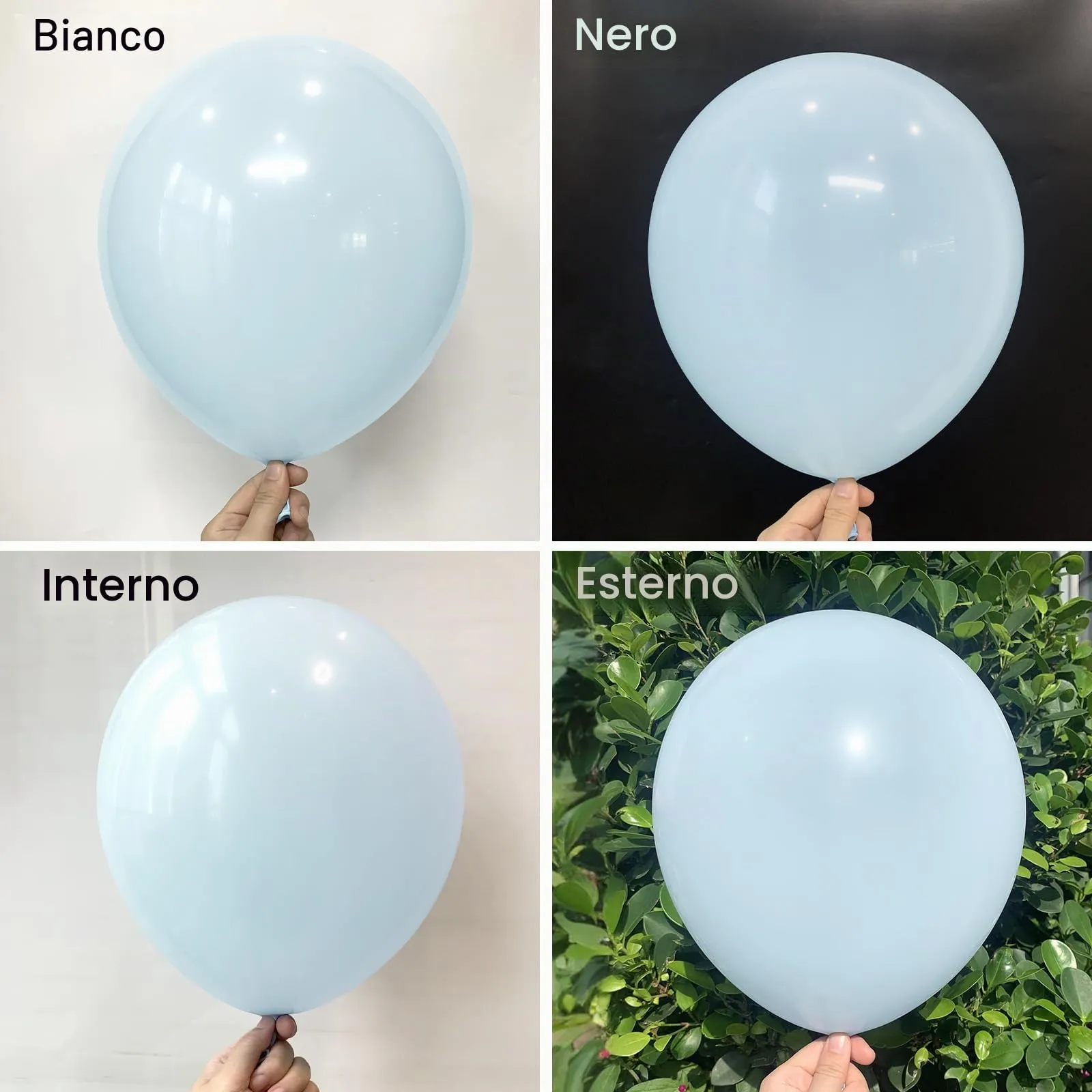 Ousuga Kit Arco di Palloncini Blu Pastello, 106 pezzi (5, 10, 12, 18 pollici) con Nastro e Accessori - immagine 3