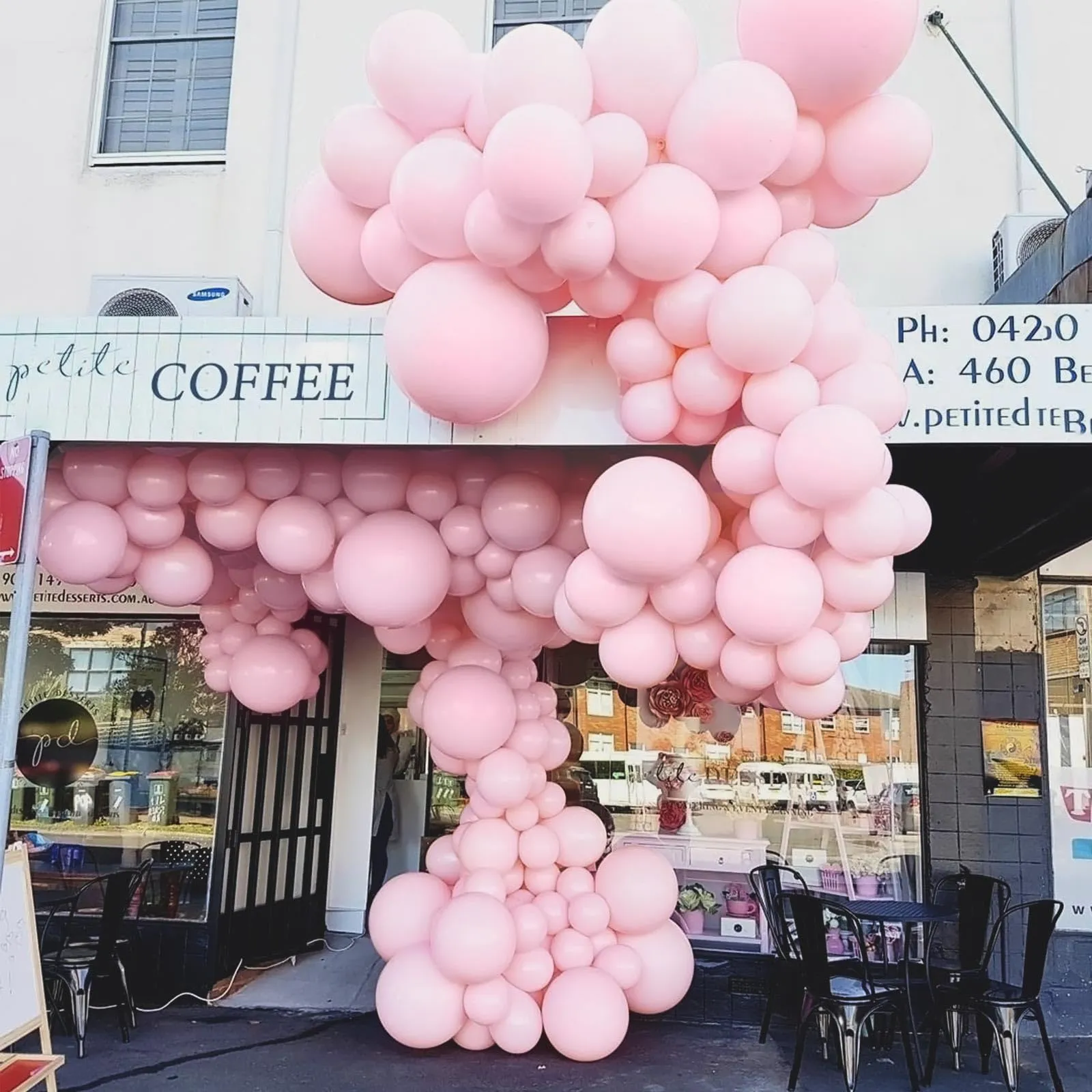 Ousuga Kit Arco di Palloncini Rosa Pastello, 106 Pezzi (5, 10, 12, 18 pollici) con Nastro - immagine 4