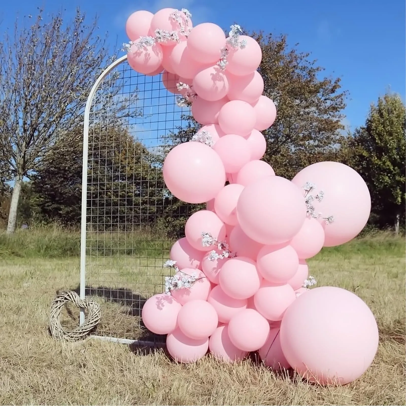 Ousuga Kit Arco di Palloncini Rosa Pastello, 106 Pezzi (5, 10, 12, 18 pollici) con Nastro - immagine 5