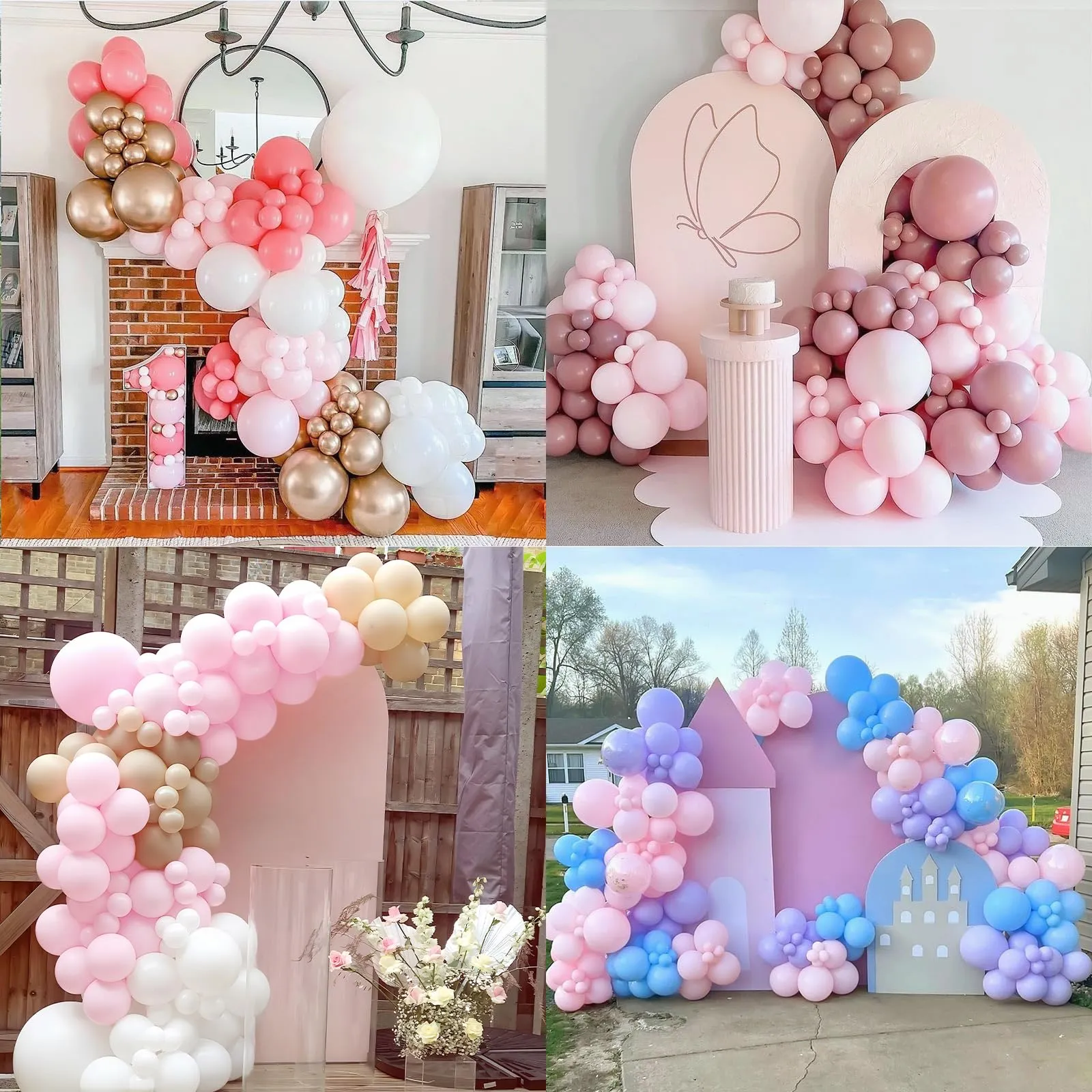 Ousuga Kit Arco di Palloncini Rosa Pastello, 106 Pezzi (5, 10, 12, 18 pollici) con Nastro - immagine 6