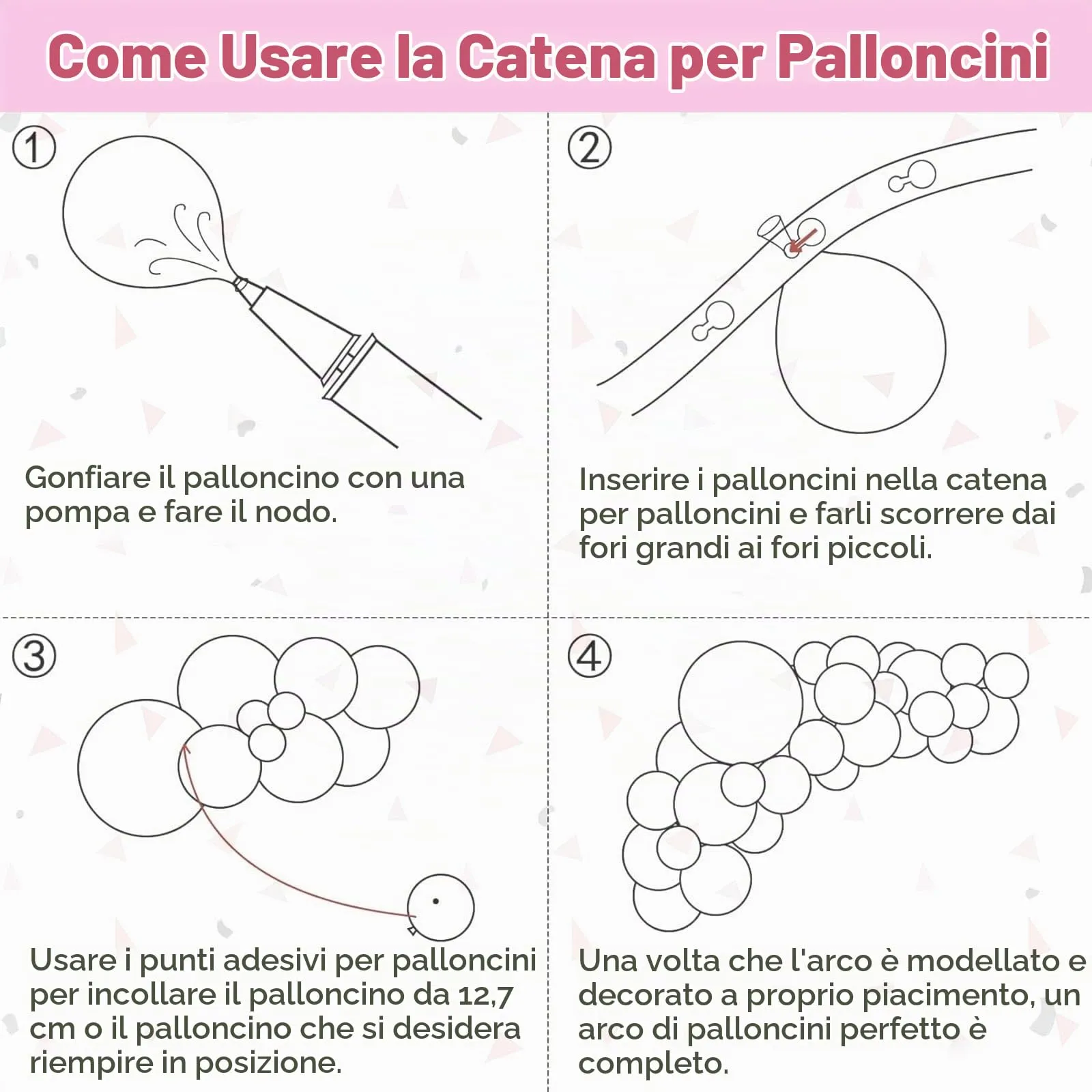 Ousuga Kit Arco di Palloncini Rosa Pastello, 106 Pezzi (5, 10, 12, 18 pollici) con Nastro - immagine 7