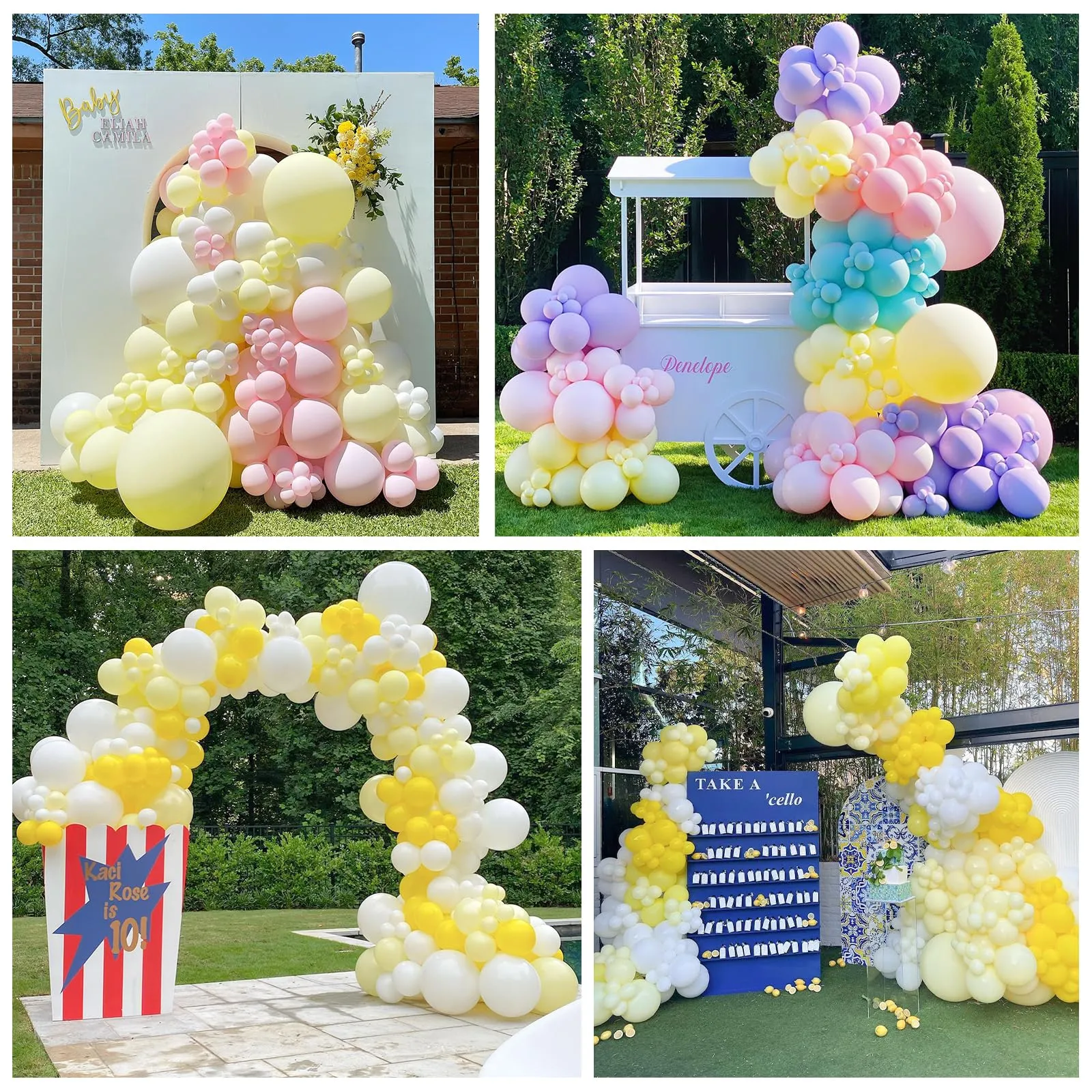 Ousuga Kit Arco di Palloncini Giallo Pastello, 106 Pezzi (5, 10, 12, 18 Pollici) con Nastro - immagine 6