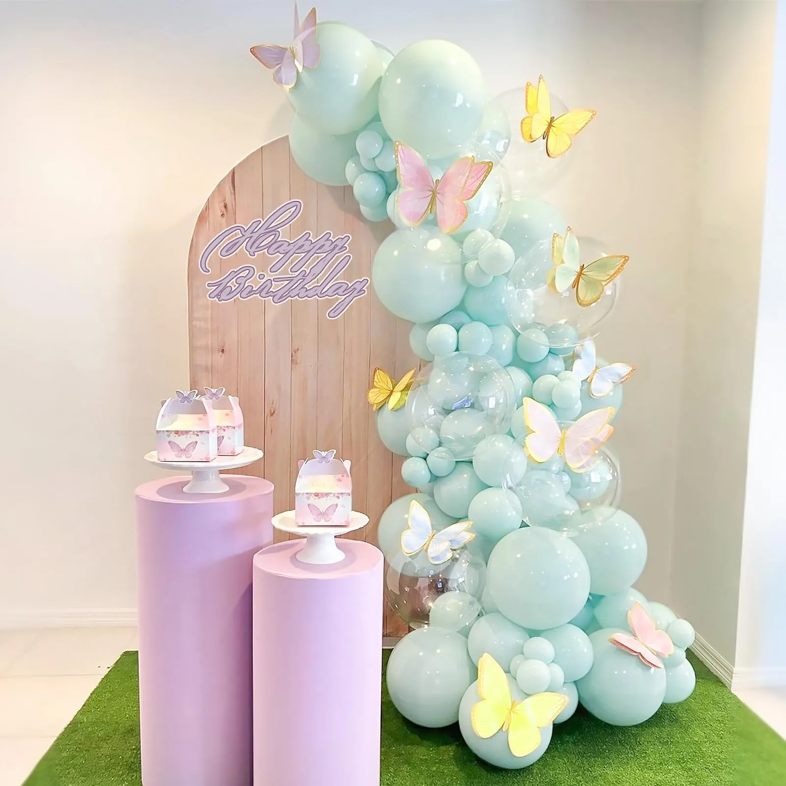 Ousuga Kit Arco di Palloncini Blu Teal Pastello, 106 pezzi (5, 10, 12, 18 pollici) con Nastro e Accessori - immagine 4