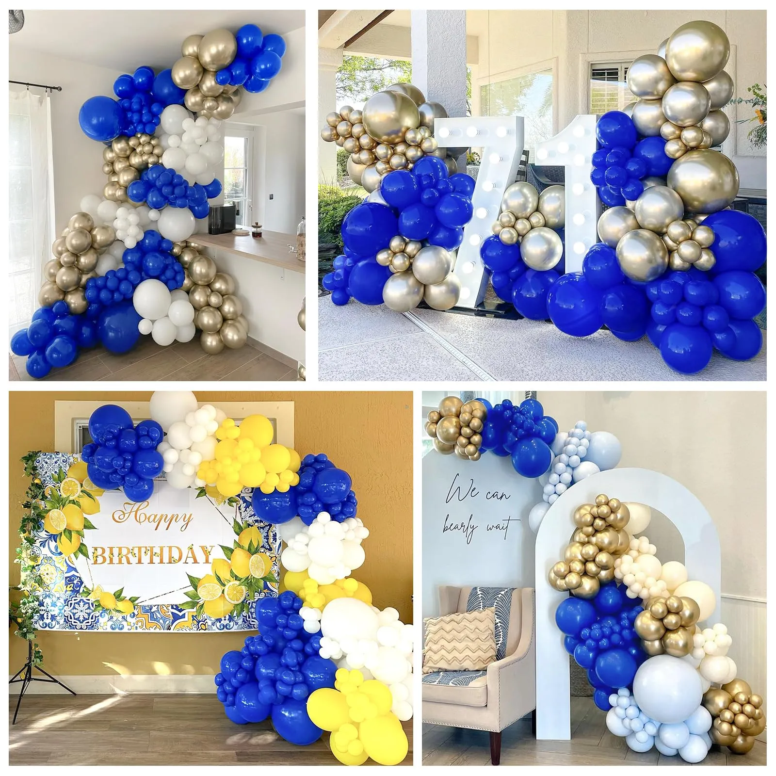 Ousuga Kit Arco di Palloncini Blu Scuro, 106 pezzi (5, 10, 12, 18 pollici) con Nastro e Accessori - immagine 6